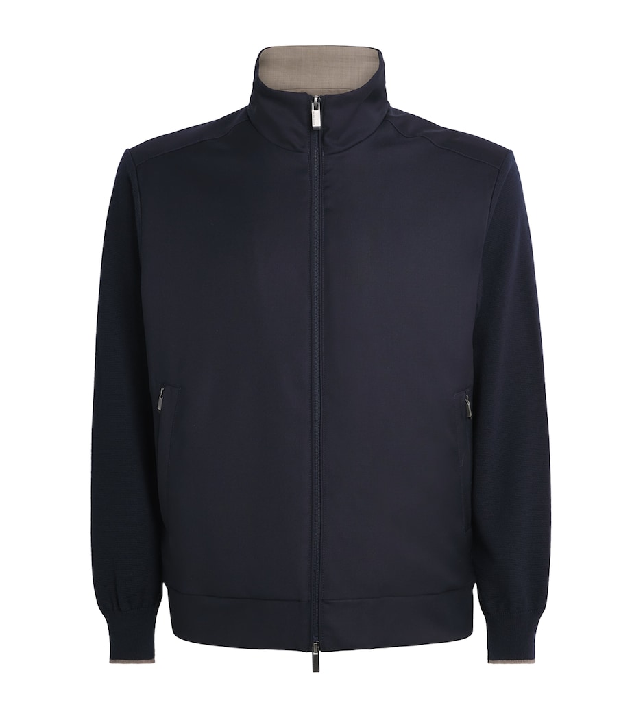 Paul & Shark Mens Wool Bomber Jacket Blue Image 1