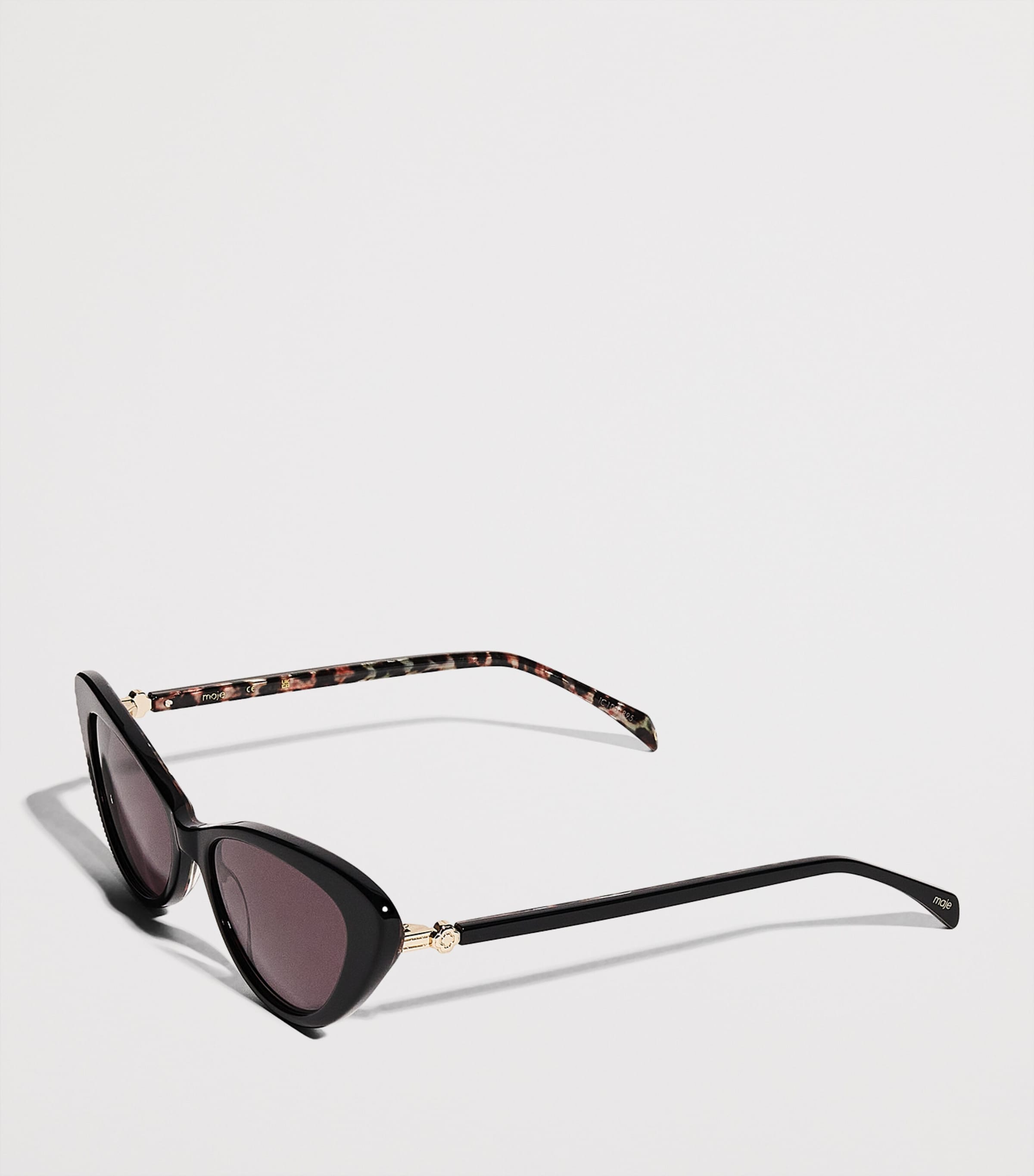 Acetate Cat Eye Sunglasses BLACK Image 2