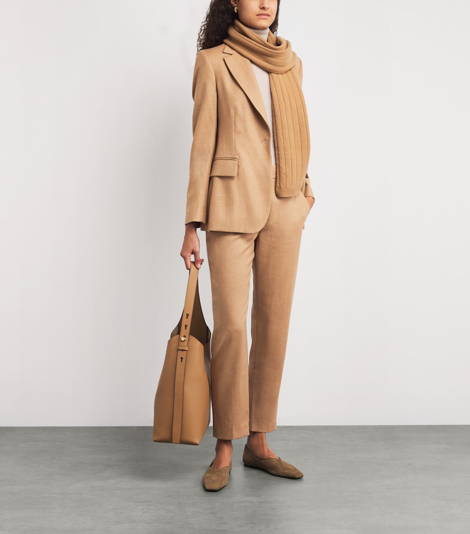 Wool-Blend Metallic Straight Trousers SABBIA Image 2