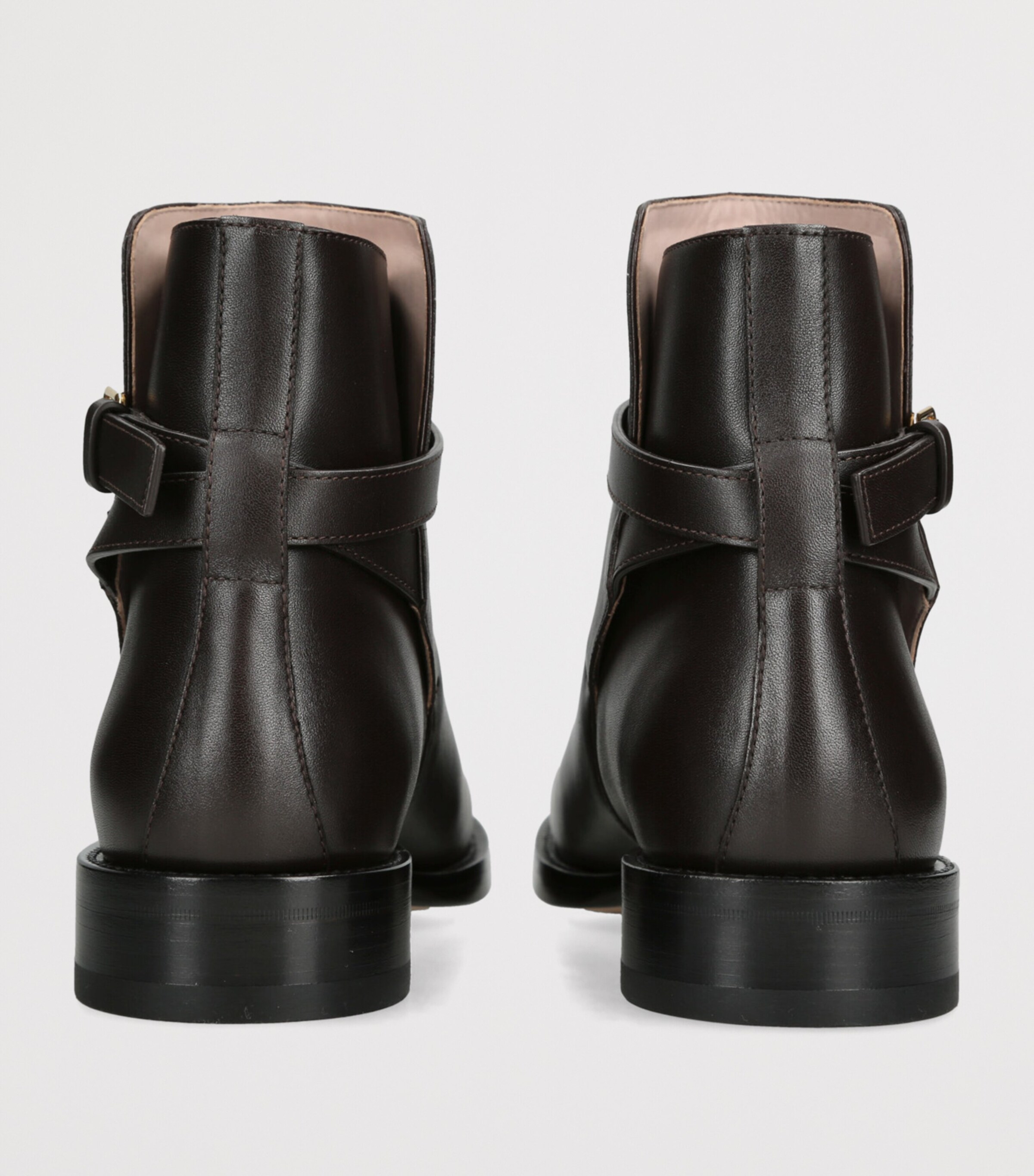 The Row Nobilis Leather Ankle Boots Dark Brown Image 2