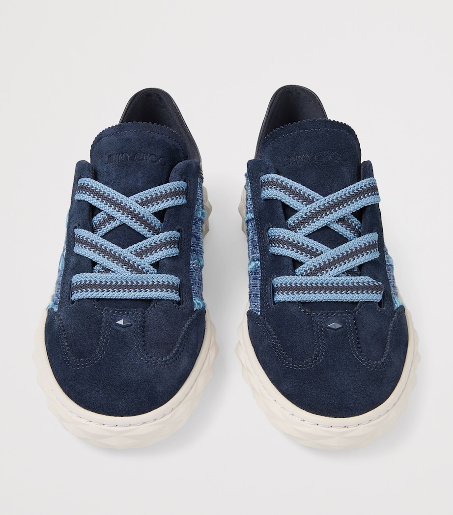 Jimmy Choo Diamond Light Flex Suede-Leather Sneakers V Marine/denim Image 7