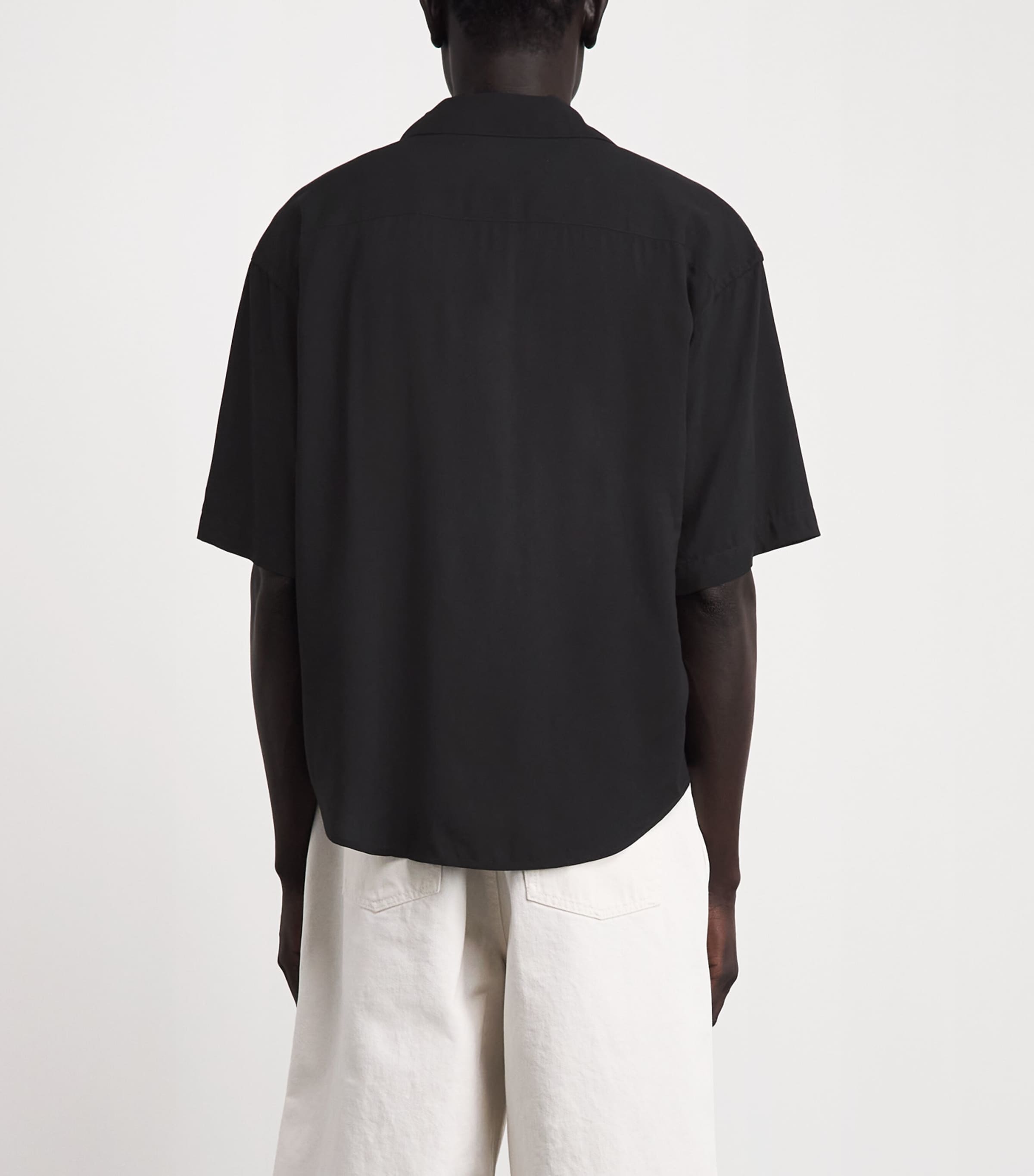 AMI Paris Mens Cotton Ami de Coeur Short-Sleeve Shirt Noir Image 5