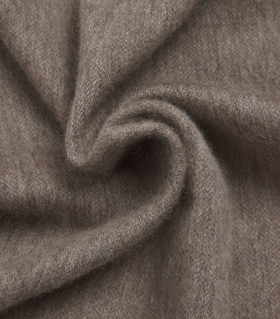 Begg x Co Cashmere Reversible Arran Scarf Flannel Mink Image 5