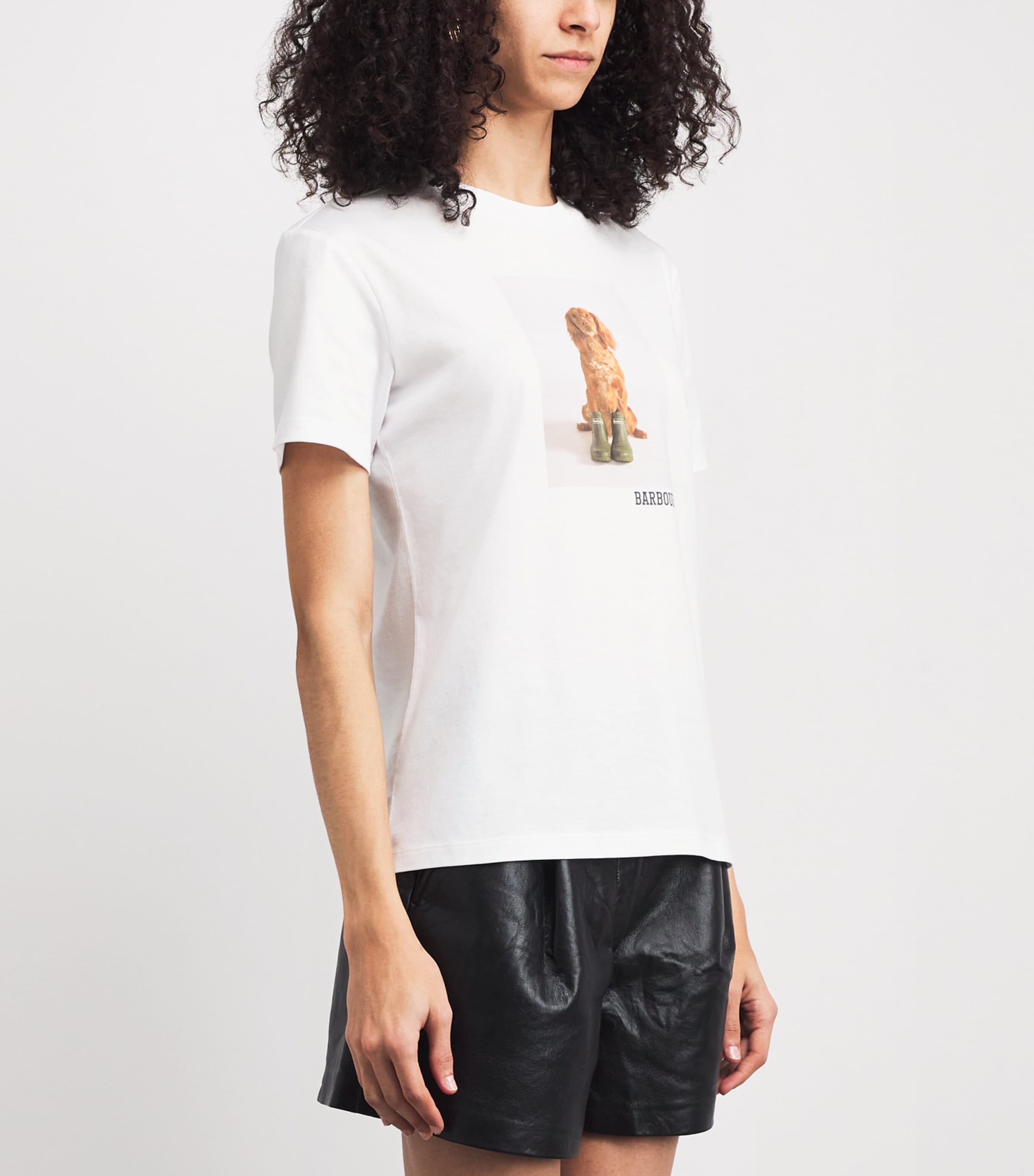 Cotton Bedale T-Shirt WHITE Image 3