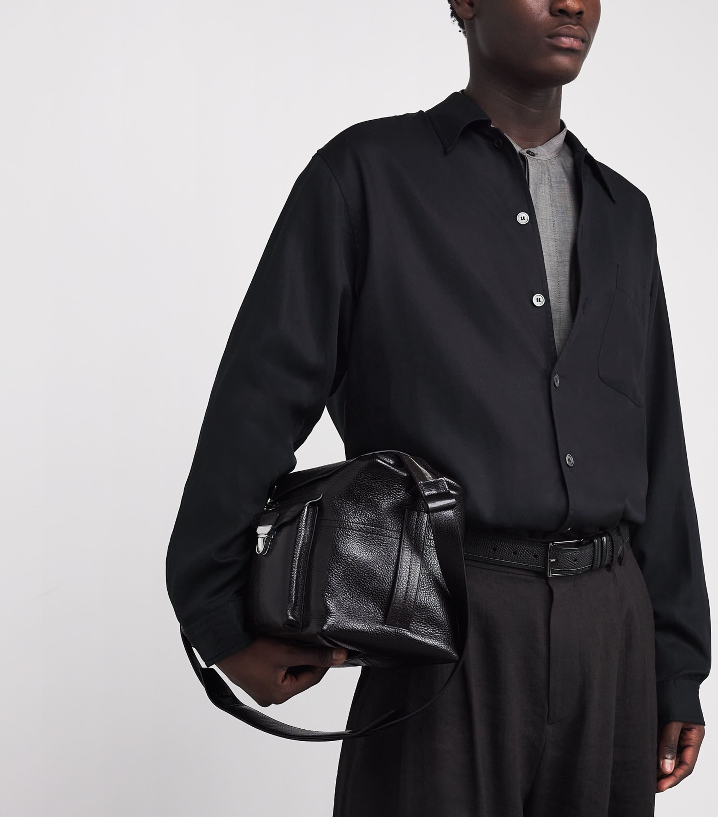 Nappa Leather Gear Week-End Bag ESPRESSO/ BR495 Image 2