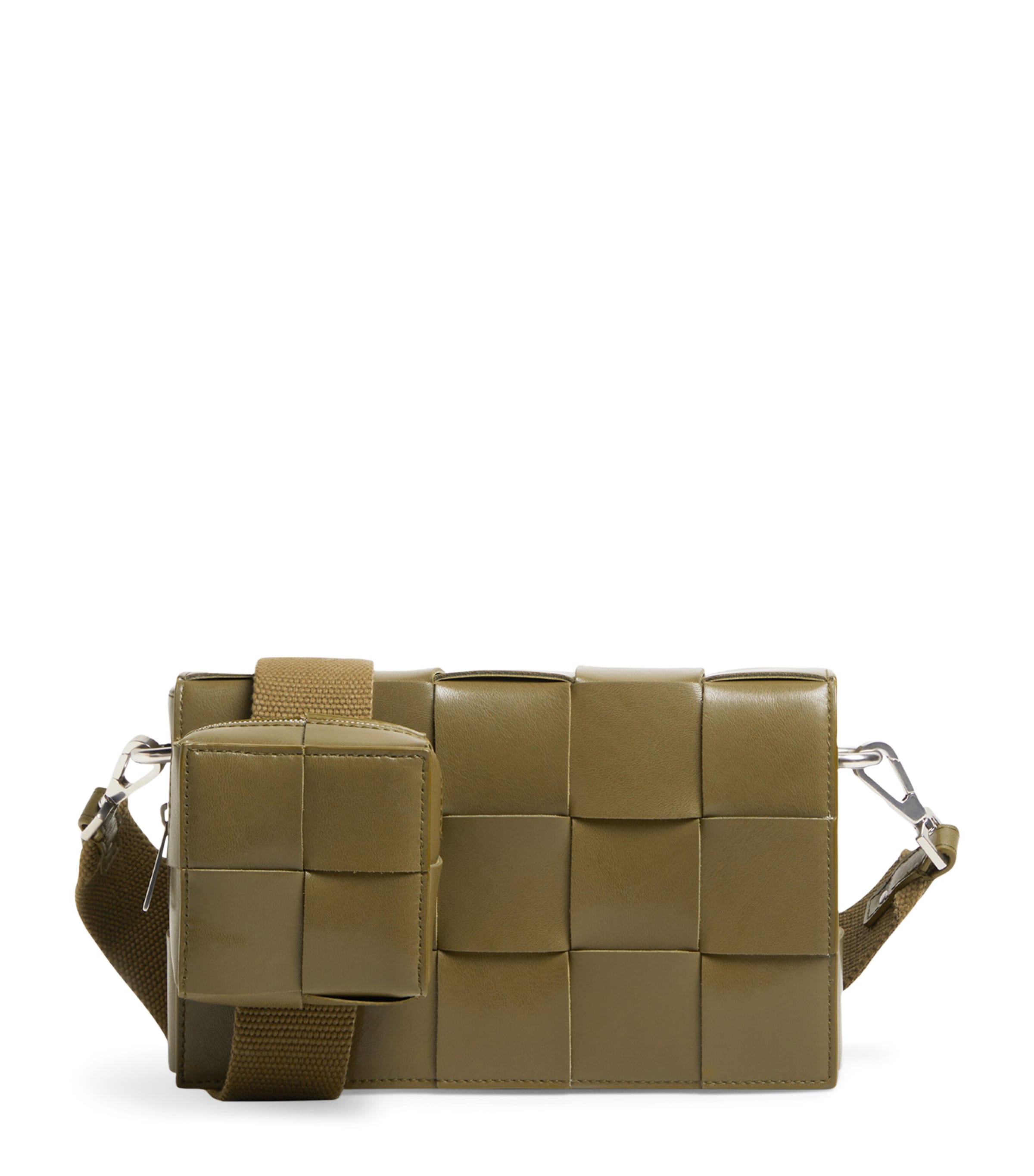 Bottega Veneta Leather Cassette Cross-body Bag In Grey