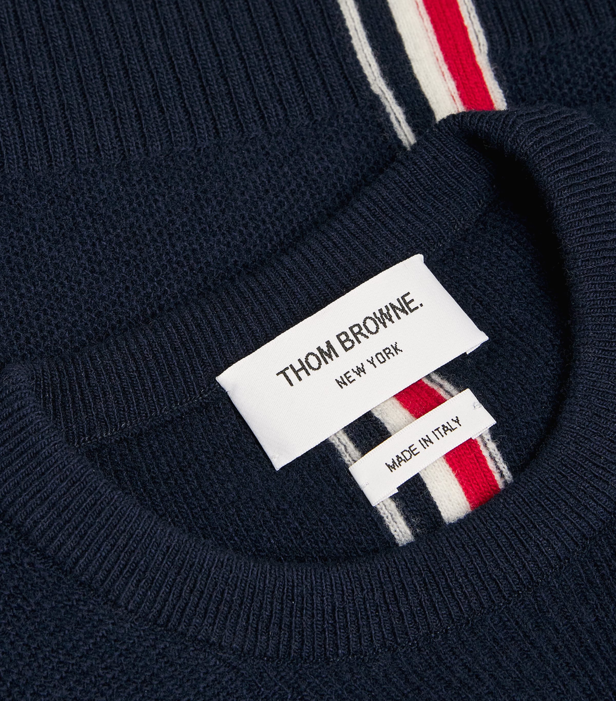 Thom Browne Virgin Wool Washed Piqué Sweater | Harrods US