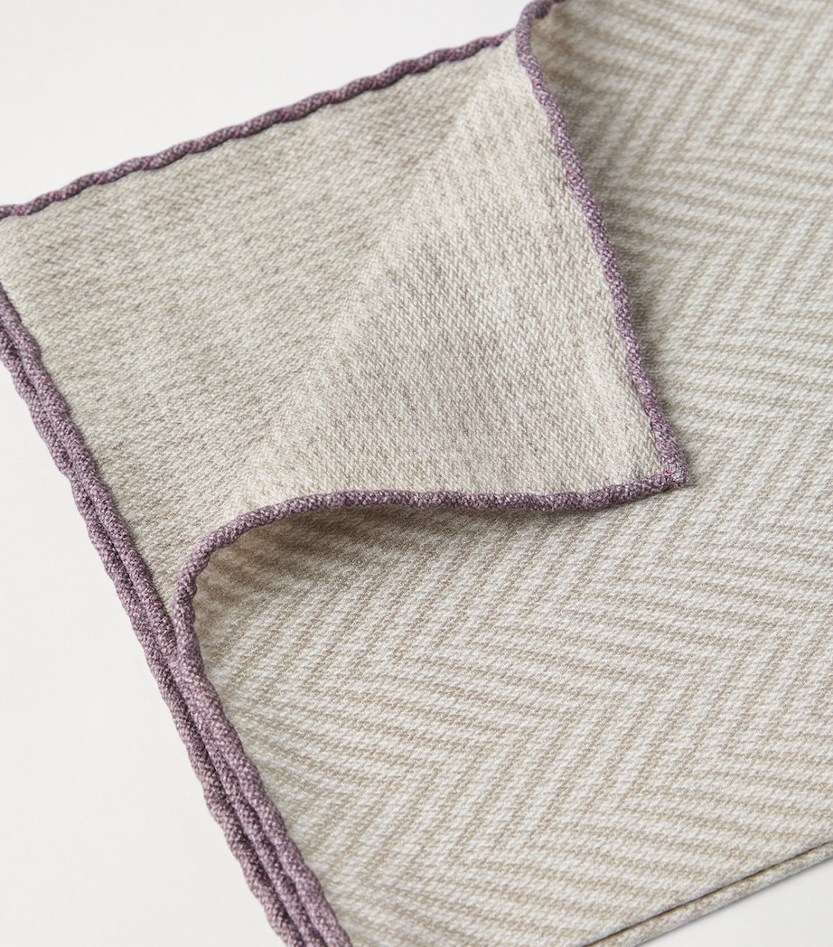 Silk Chevron Pocket Square C026 Image 3
