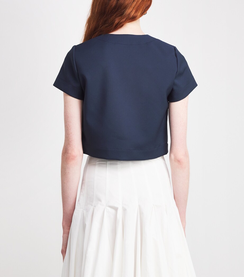 Cropped Cardigan NAVY BLUE Image 4