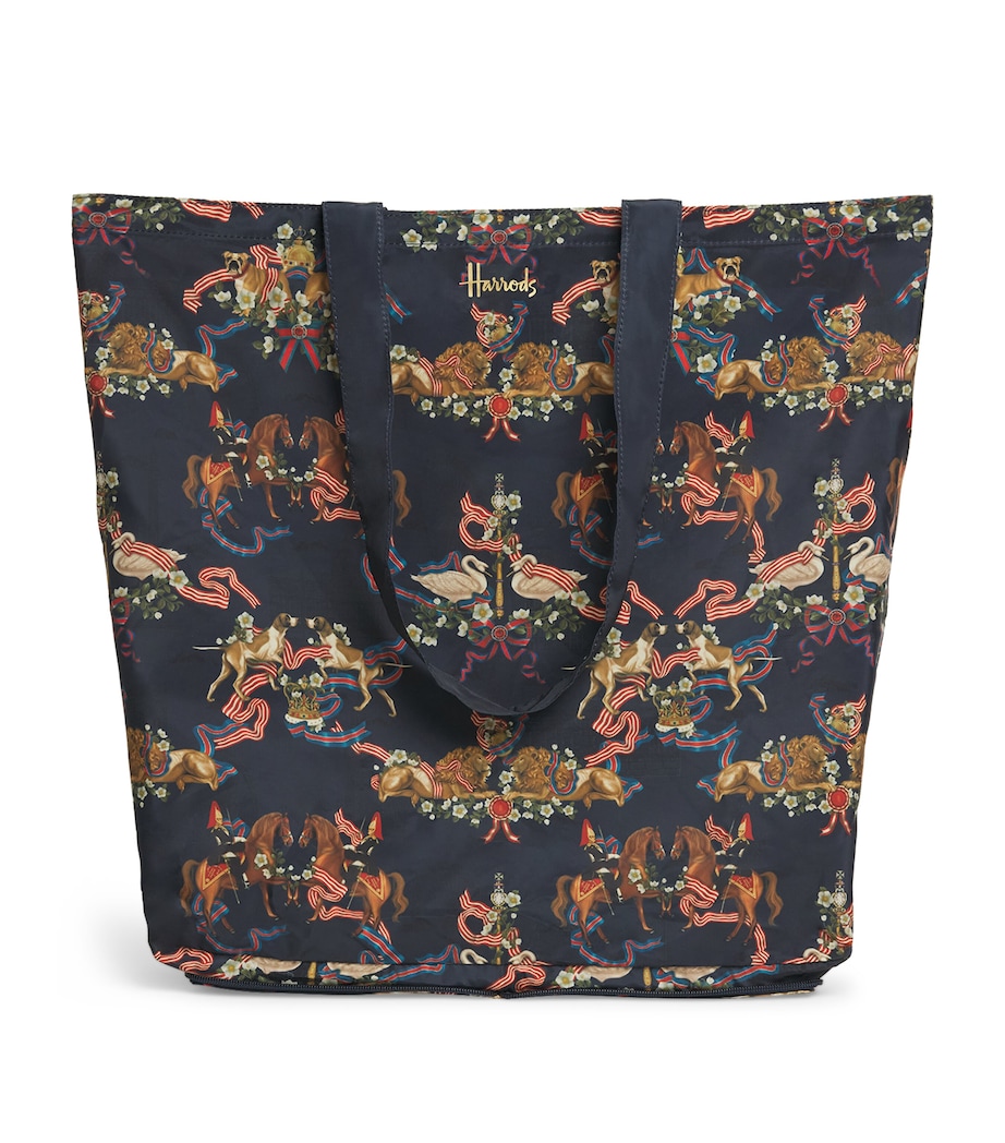 Harrods Great British Pocket Shopper Bag Navy Image 1