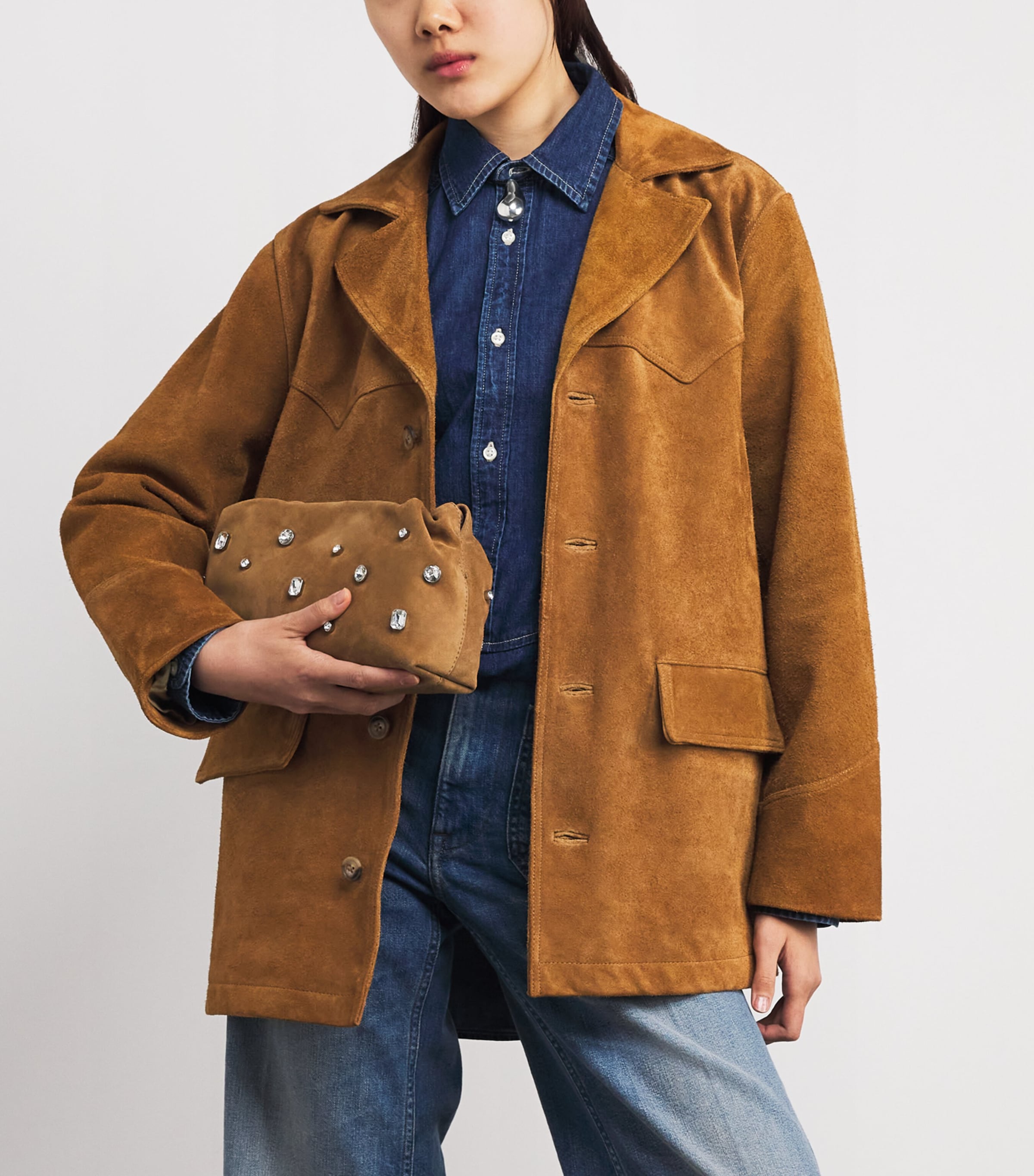 Small Suede Stash Cross-Body Bag Y0090 ACORN Image 5