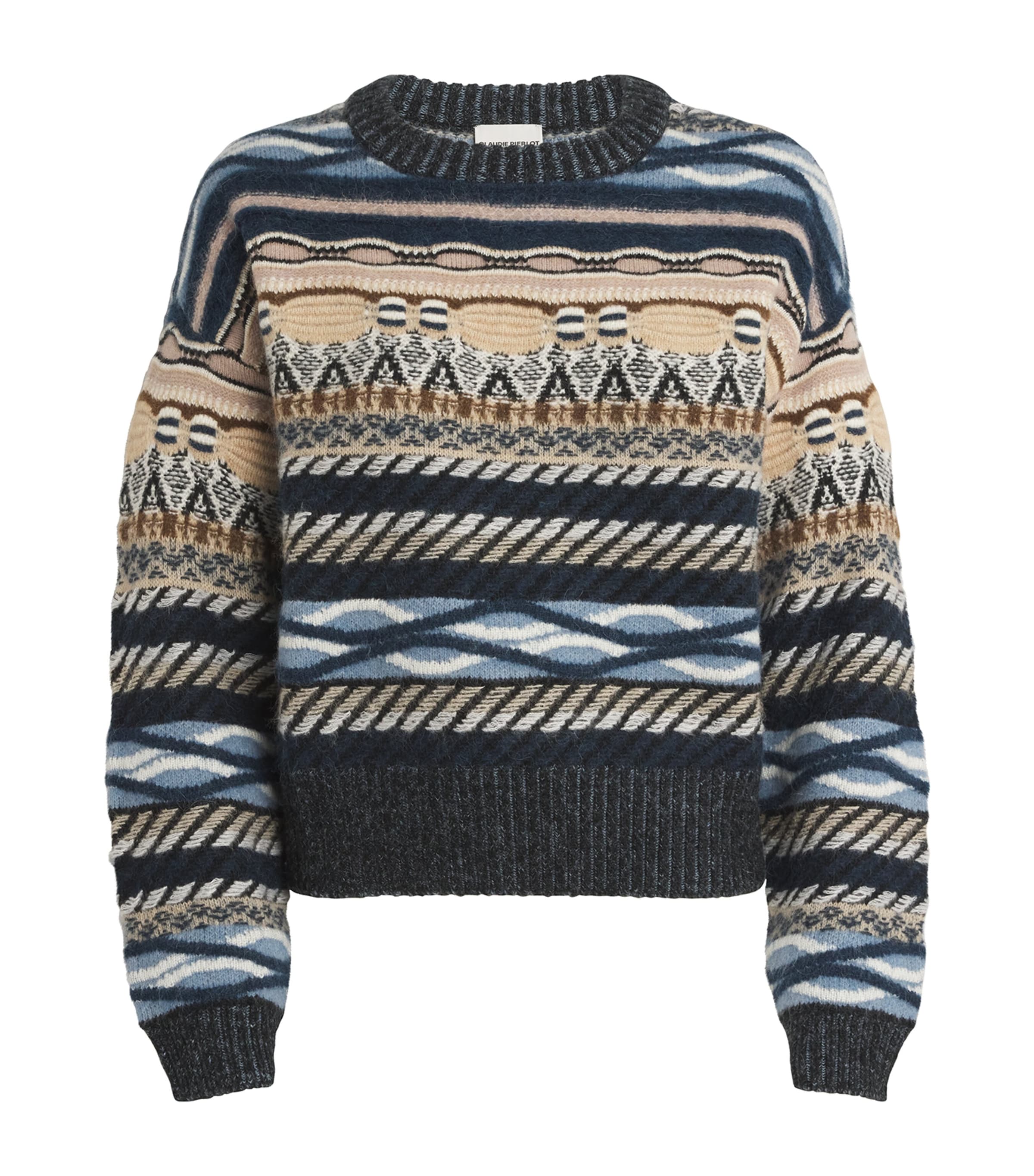 Claudie Pierlot Geometric Jacquard Sweater