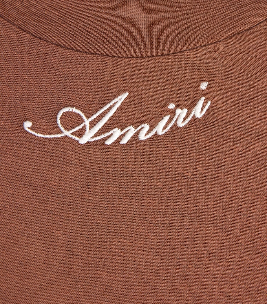 AMIRI Mens Cotton Script T-Shirt Tobacco Image 6