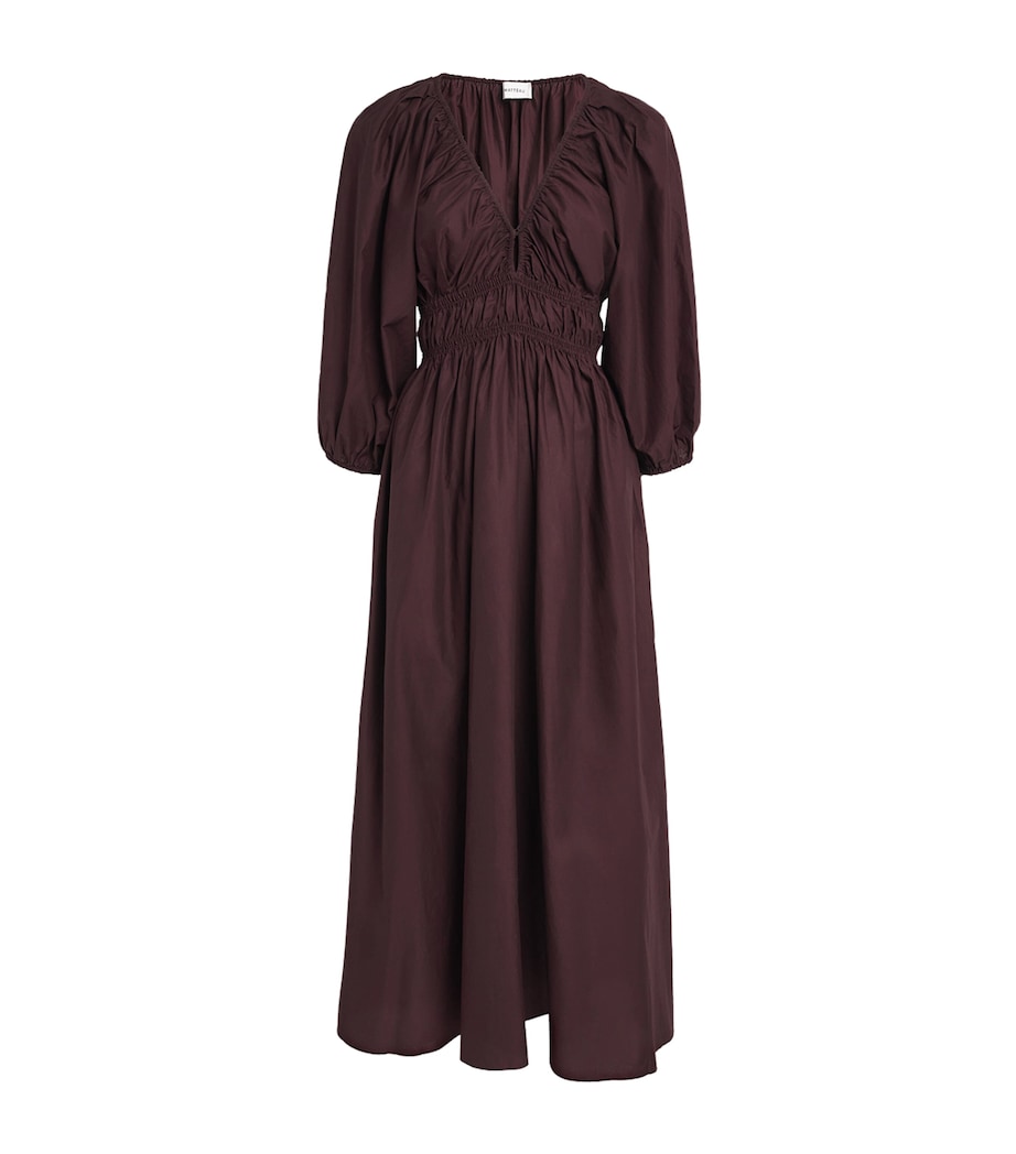 Cotton Plunge Dress AUBERGINE/AUB Image 1
