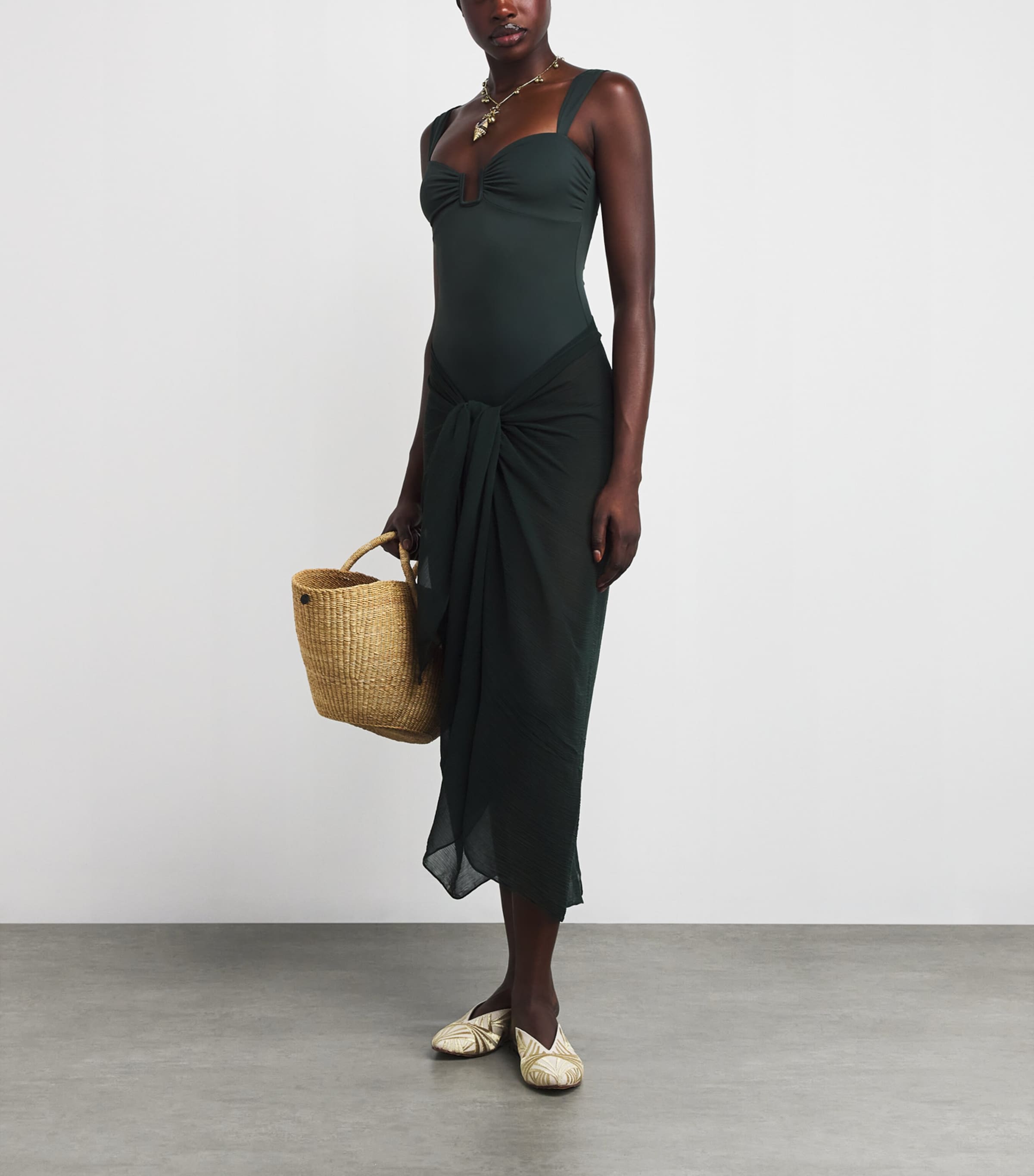 High-Leg Cannes Swimsuit IVY GREEN Image 2