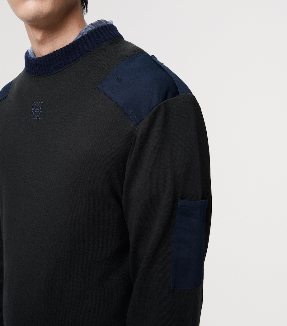 Cotton-Blend Patchwork Sweater ANTHRACITE/DARK NAVY Image 5