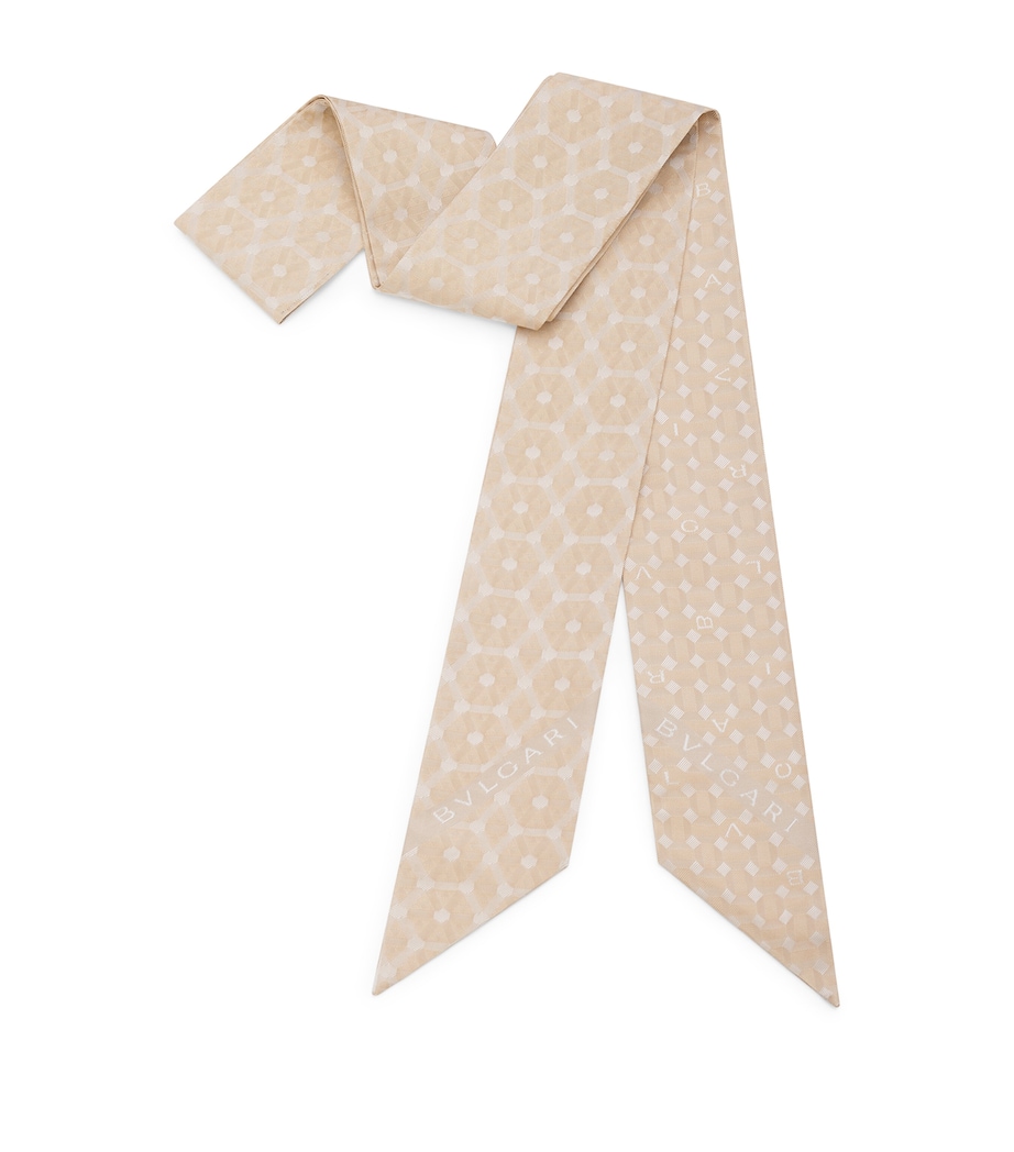 Silk Logo Jacquard Shelley Scarf BEIGE Image 1