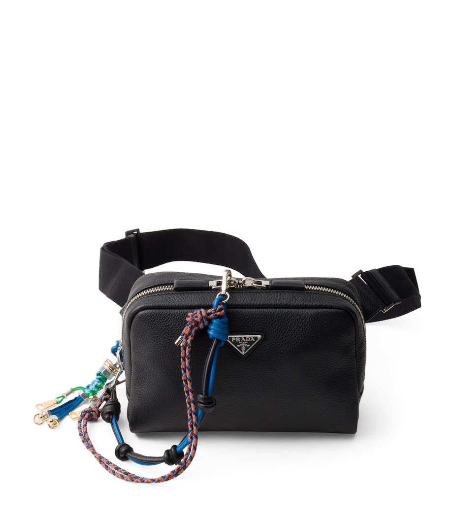 Prada Leather Charm-Detail Cross-Body Bag | Harrods UK