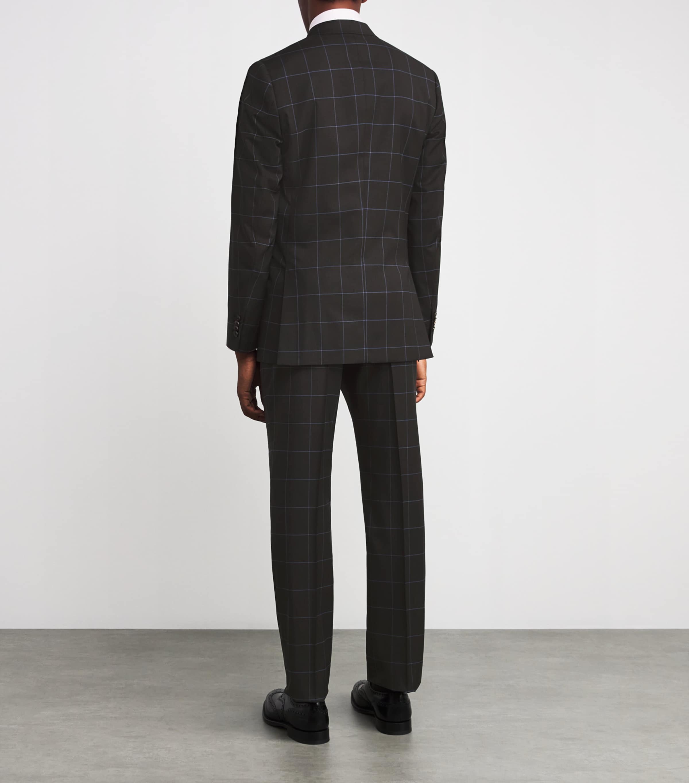 Checked Two-Piece Suit 69_DARK BROWN Image 3