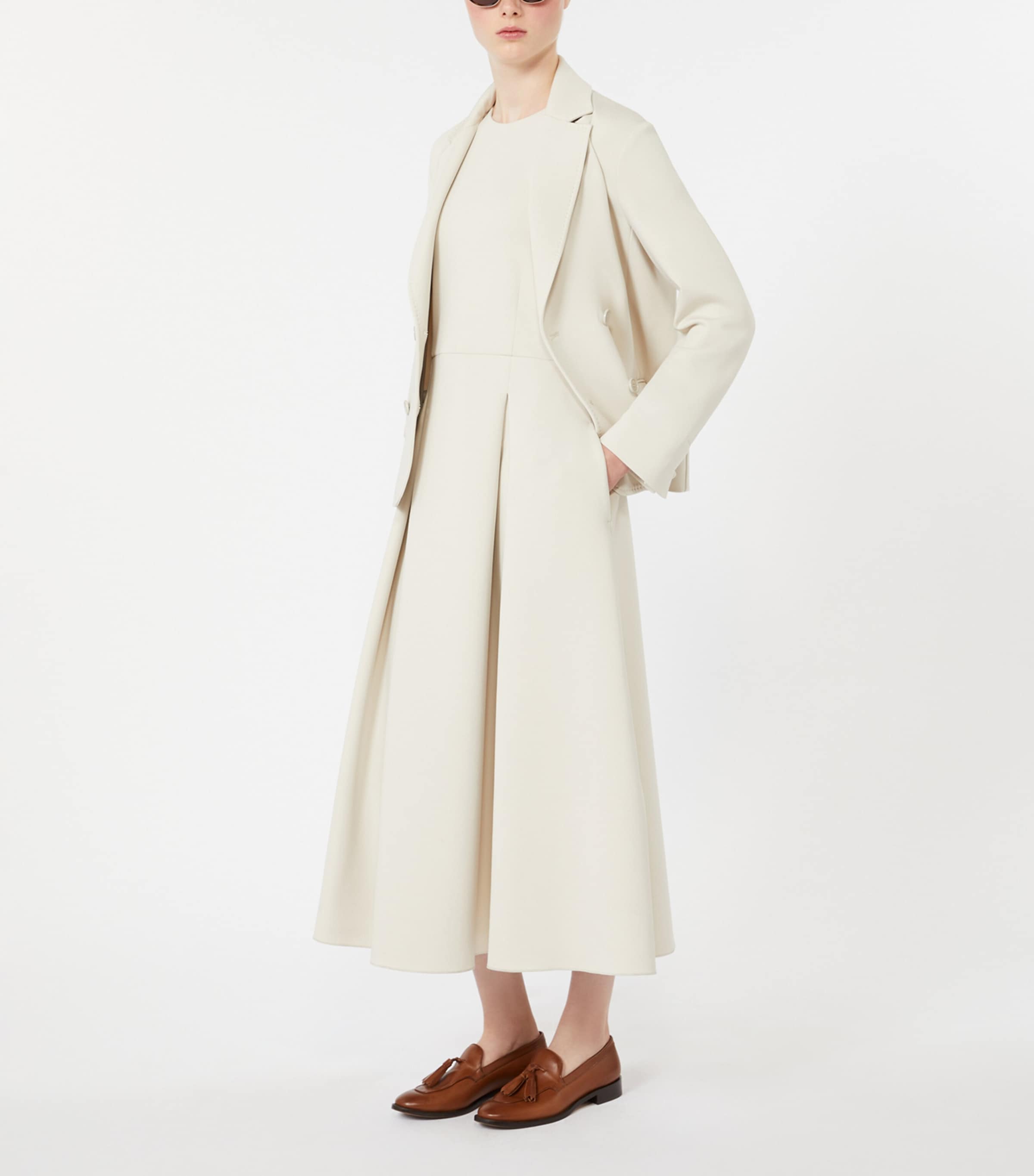 Max Mara Womens Cotton-Blend Jersey Blazer Beige Image 2