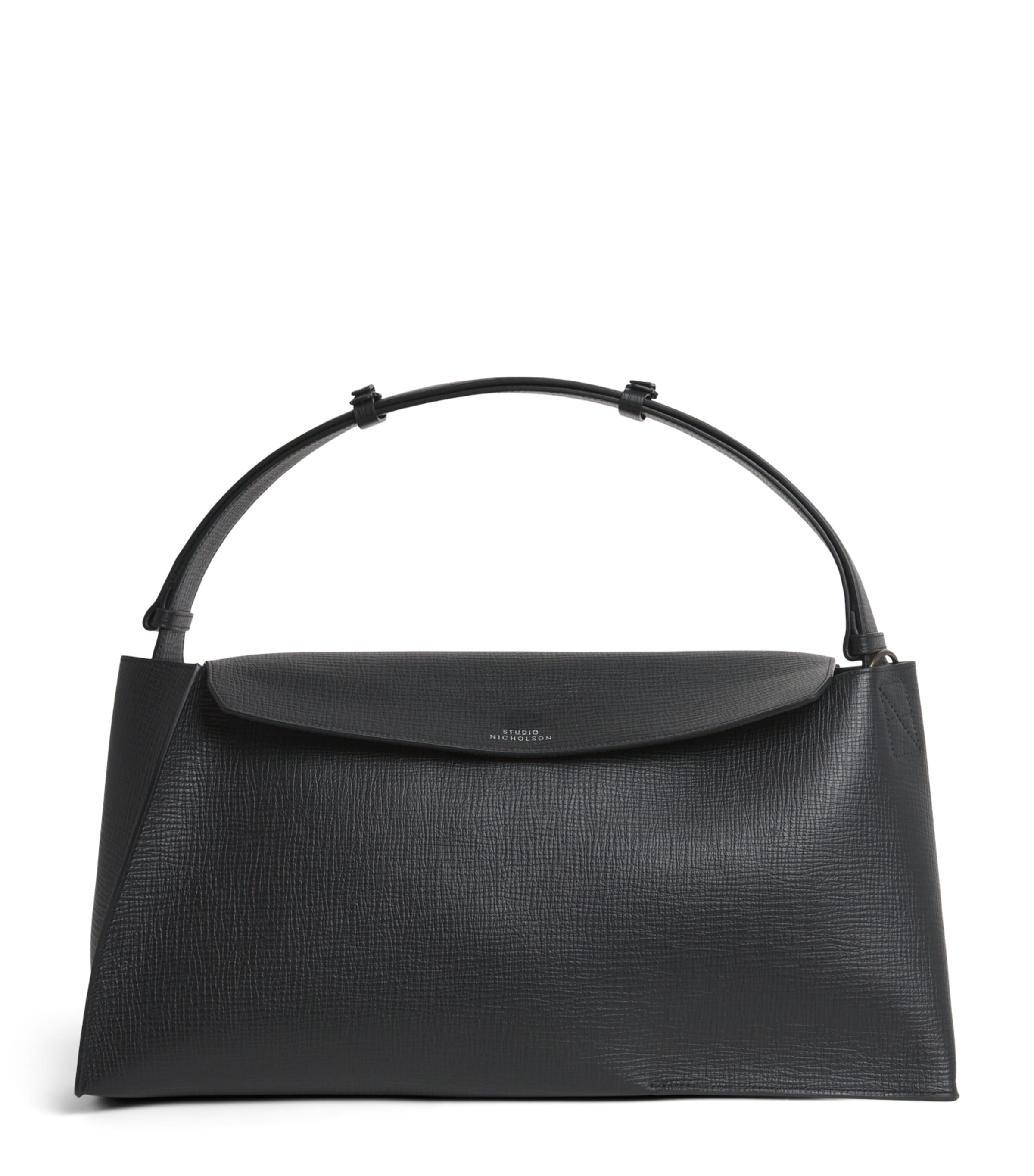 Studio Nicholson Black Shiboru Leather Shoulder Bag | Harrods US