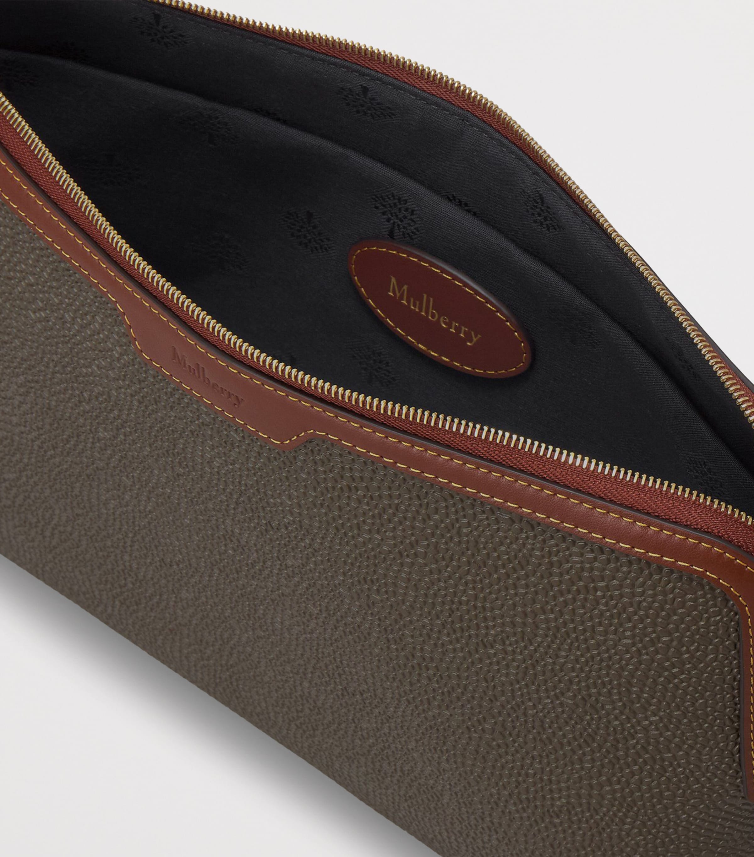 Mulberry Medium Scotchgrain Cosmetic Pouch Mole Cognac Image 4