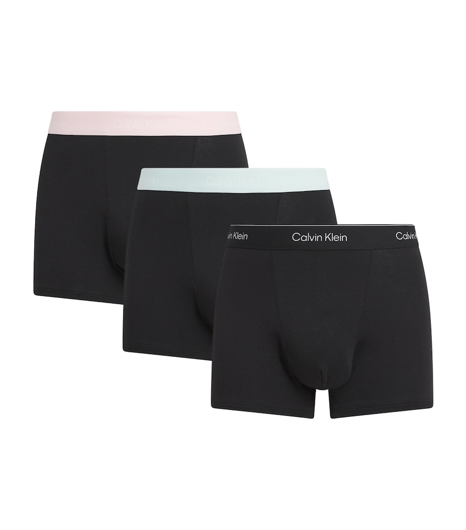 Calvin Klein Mens Cotton Stretch Relaxed Icon Trunks (Pack of 3) Multi Image 1