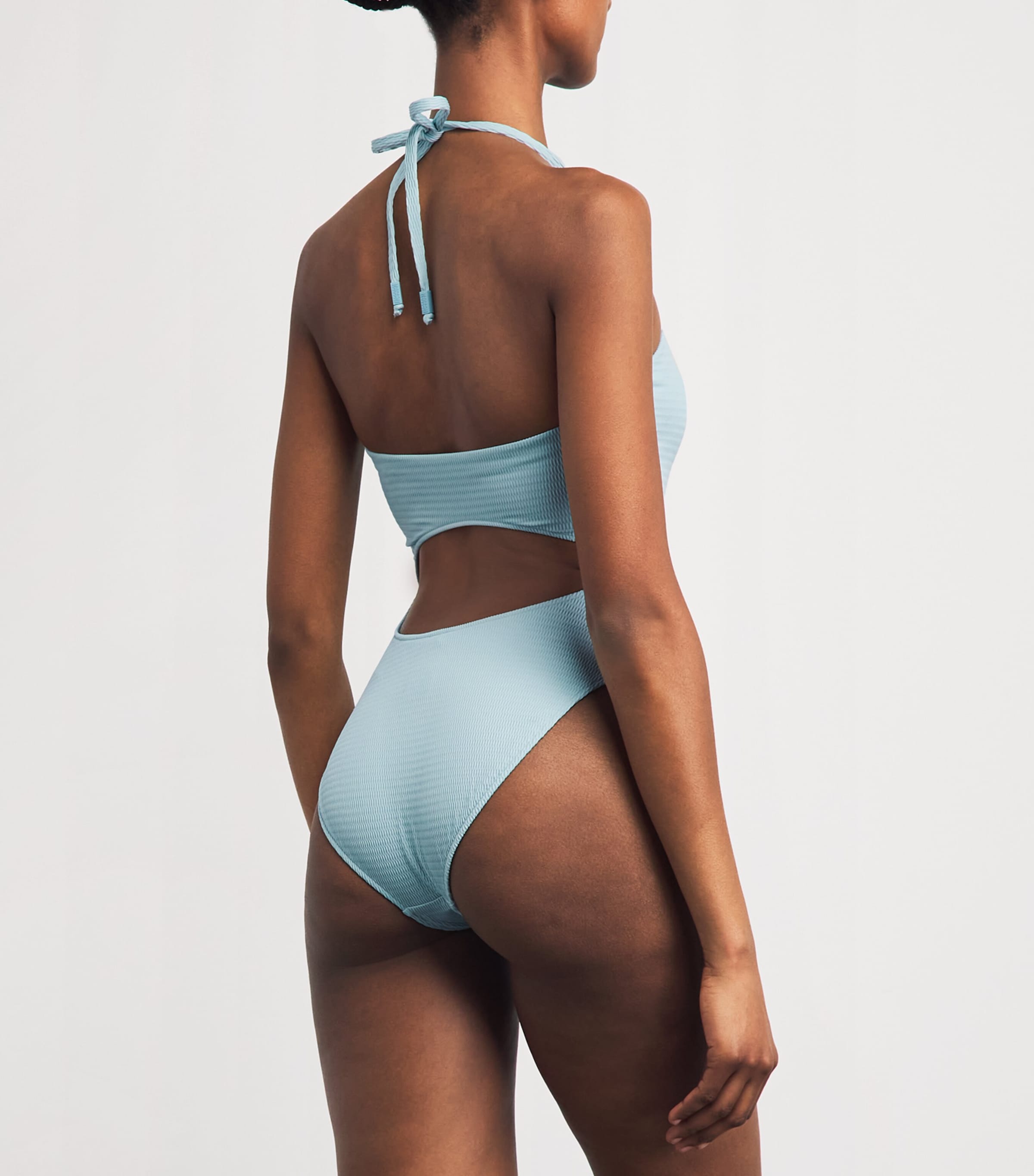 Wolford Womens Textured Swimsuit Aqua Image 3