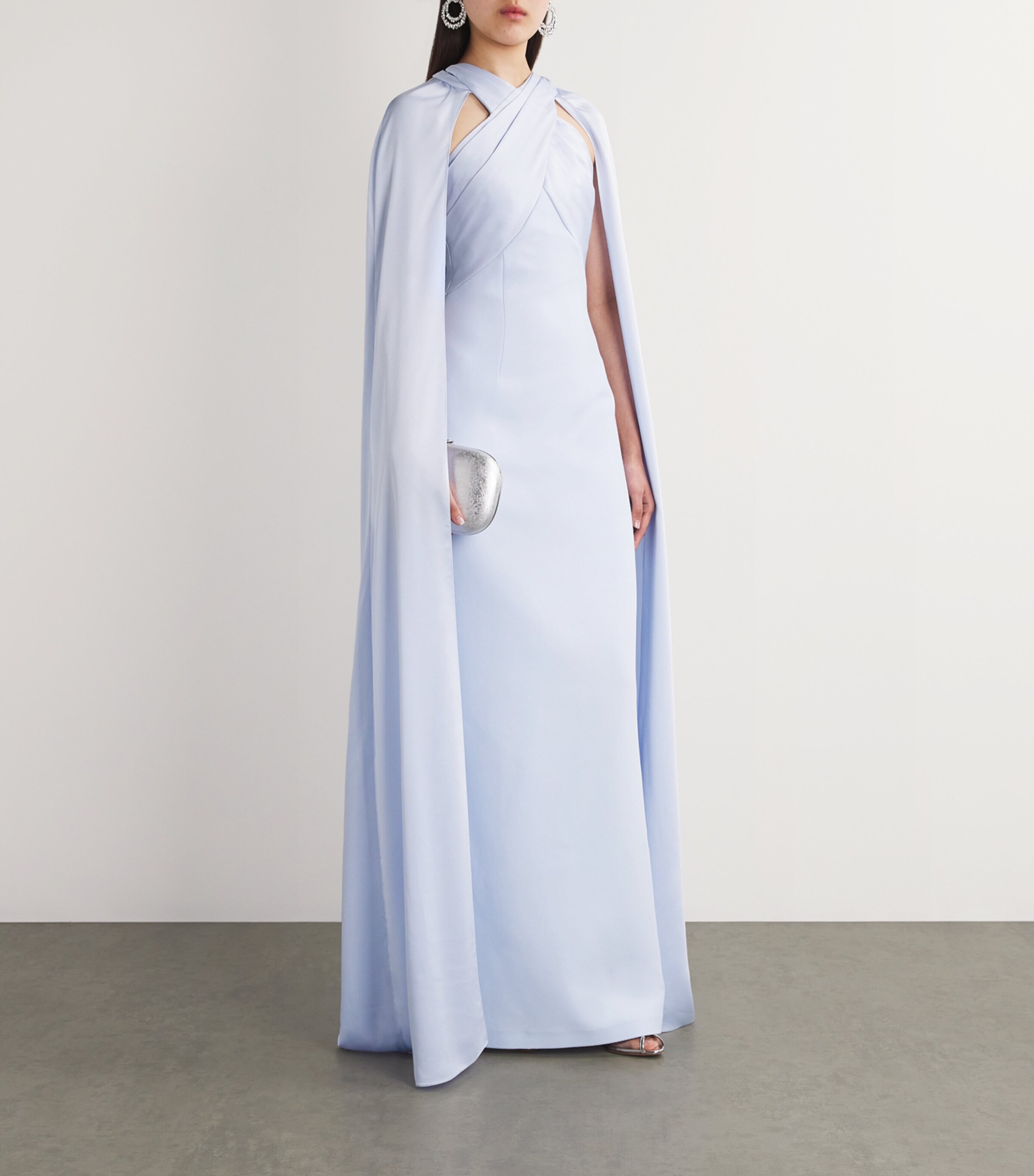 Silk Ayse Cape Gown SILK BLUE Image 2