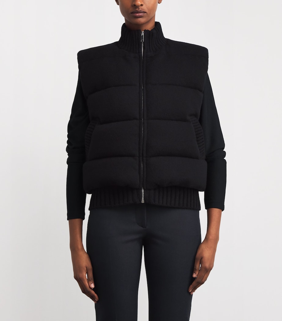 Merino Wool Down Puffer Gilet BLACK Image 3