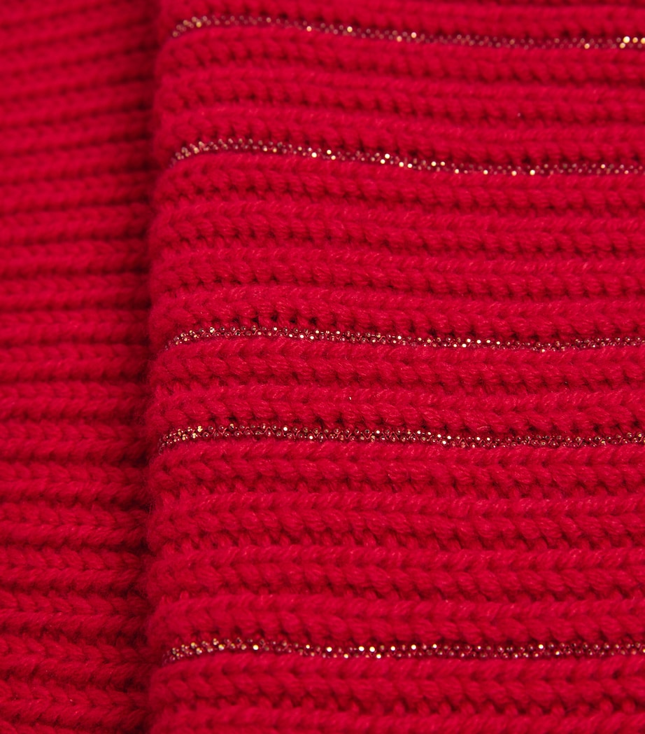 Wool-Silk Sparkling Ribbed Beanie 3045 LACCA Image 3