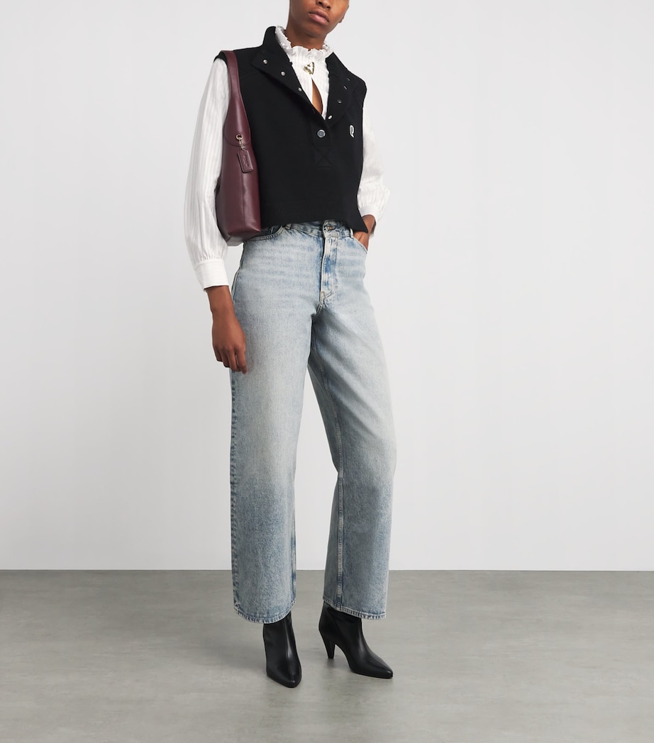 Cotton Ruffled Collar Blouse WHITE Image 2