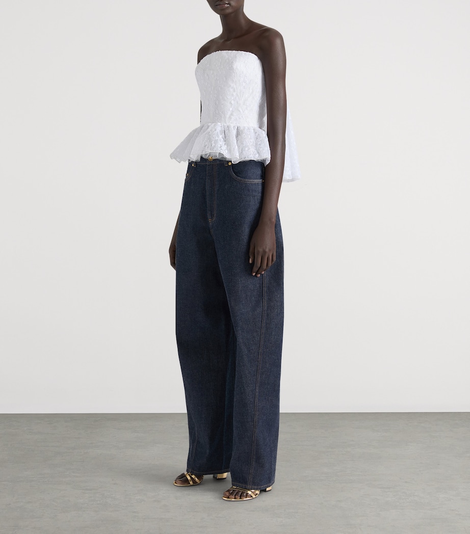 Lace Cape-Back Corset WHITE Image 2