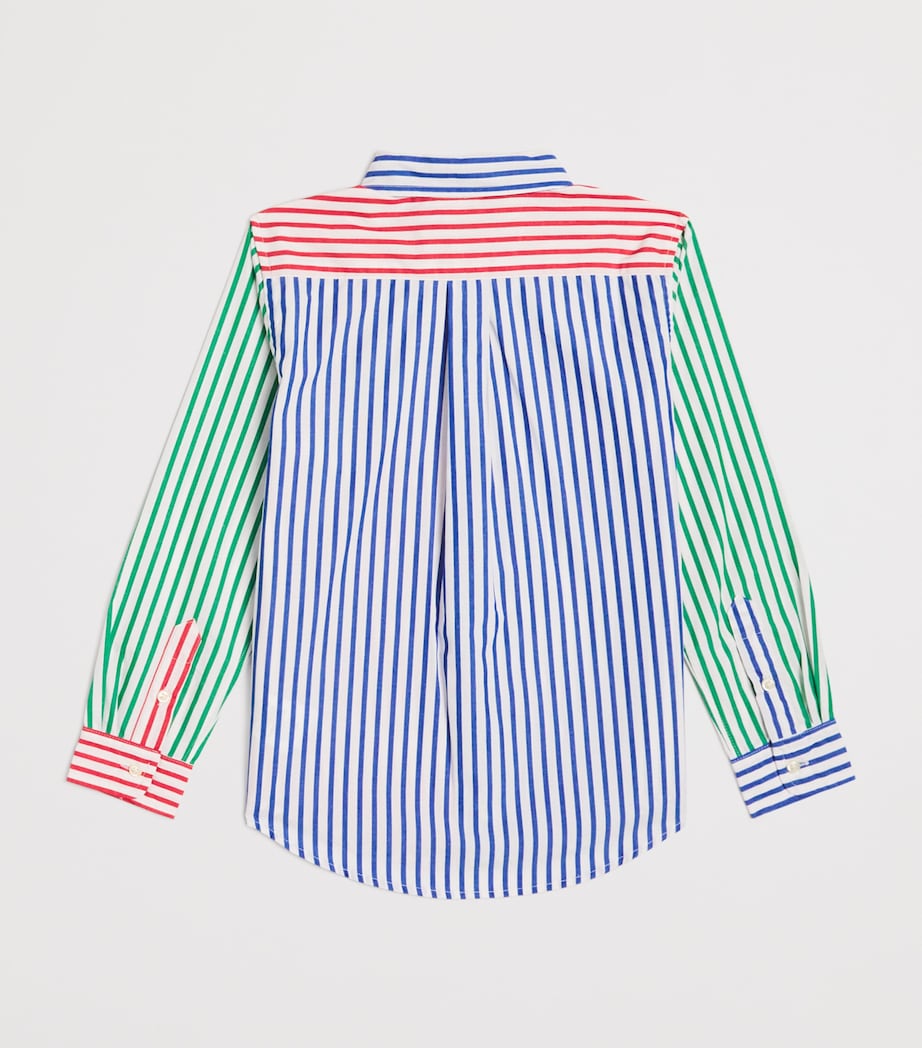 Cotton Contrast Stripe Shirt (2-7 Years) FUNSHIRT Image 2