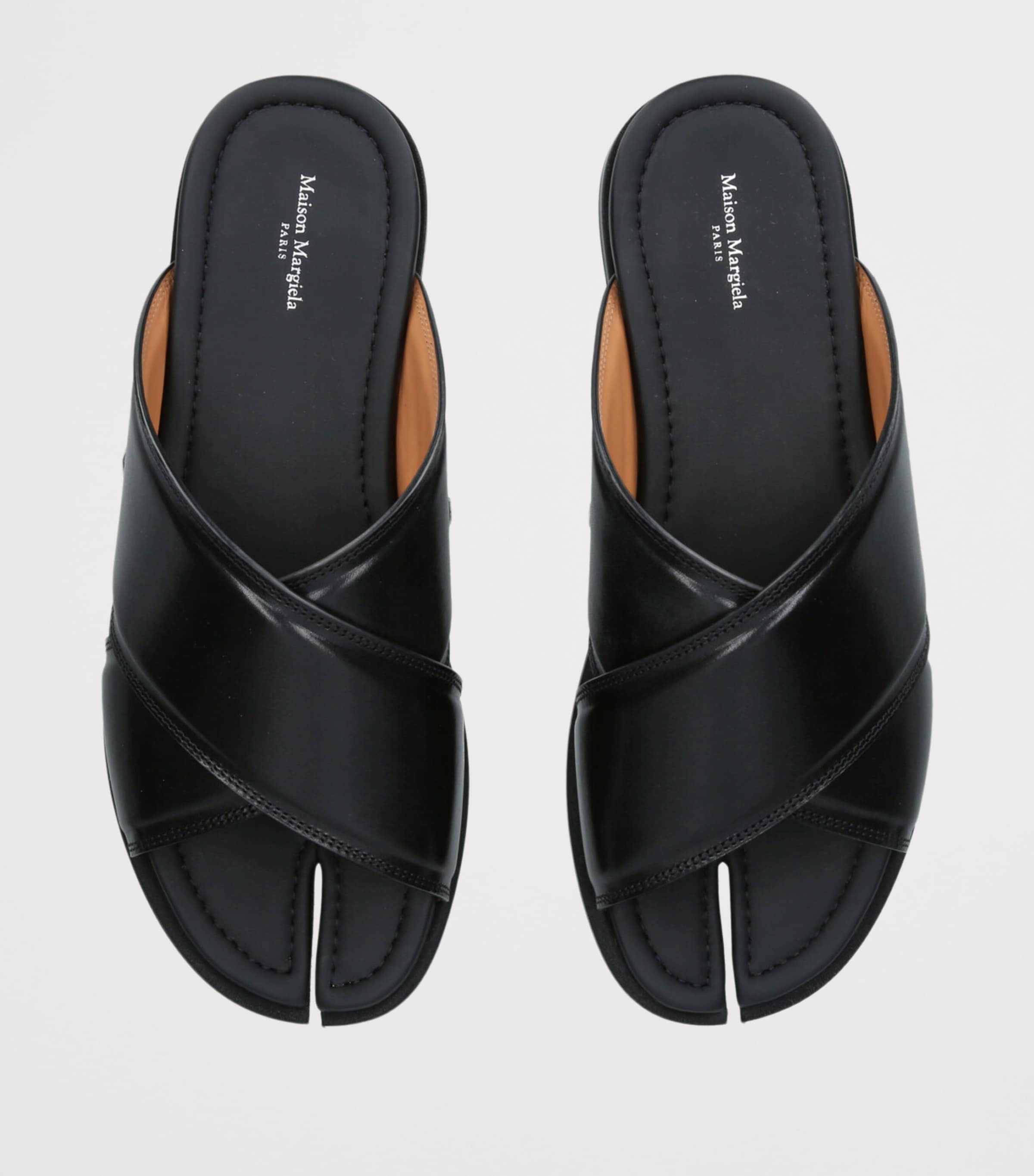 Maison Margiela Leather Tabi Numbers Sandals Black Image 4