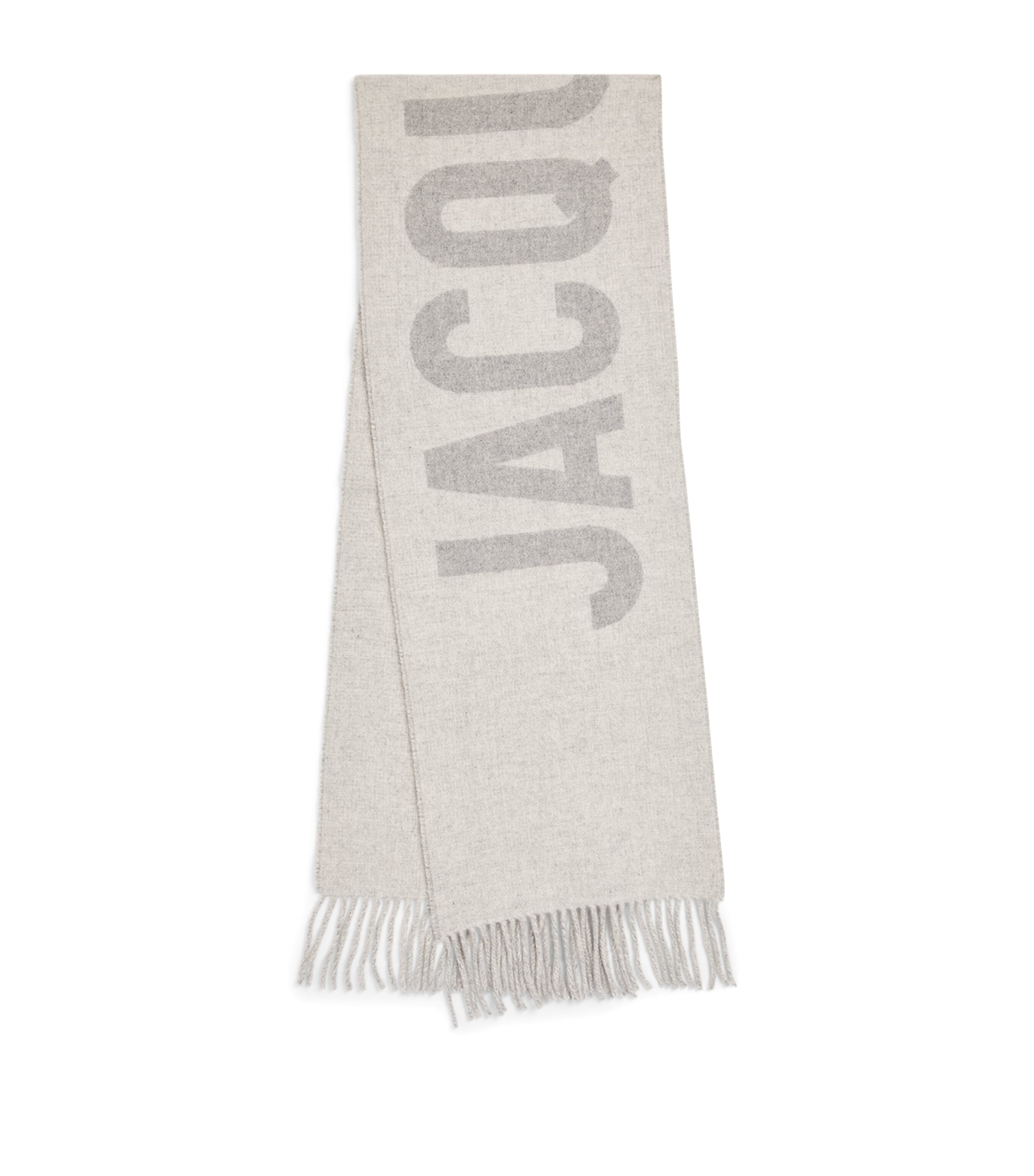 JACQUEMUS VIRGIN WOOL LOGO SCARF 