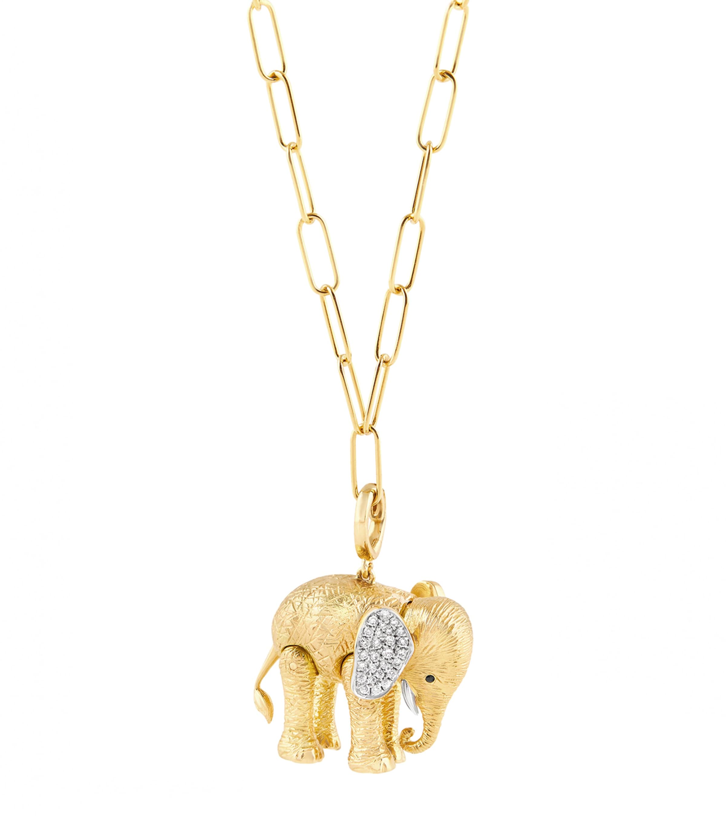 Yellow Gold and Diamond Mother Elephant Charm 18CT YELLOW GOLD Image 2