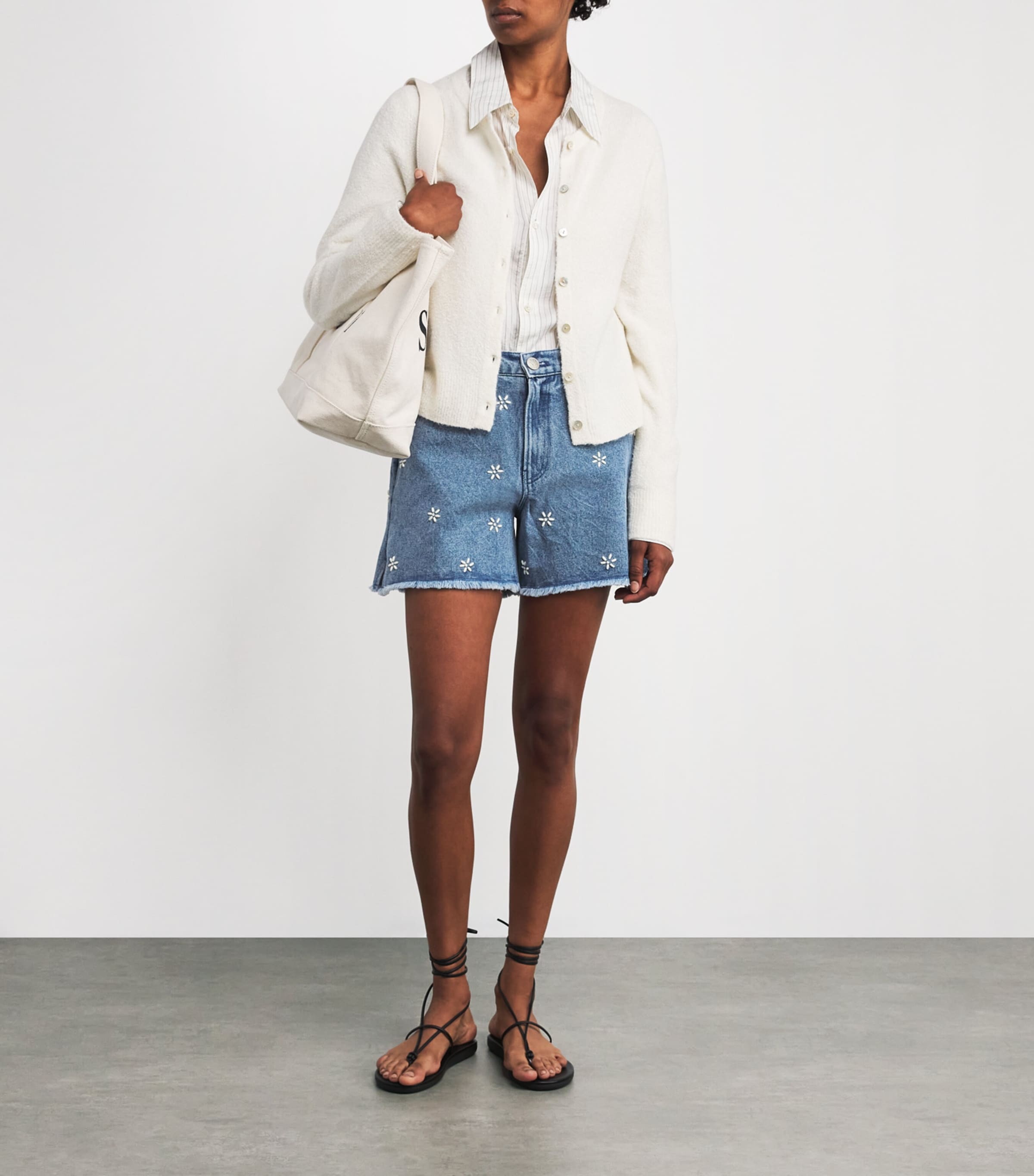 Rag & Bone Womens Denim Embellished Aspen Shorts Bl Em Image 2