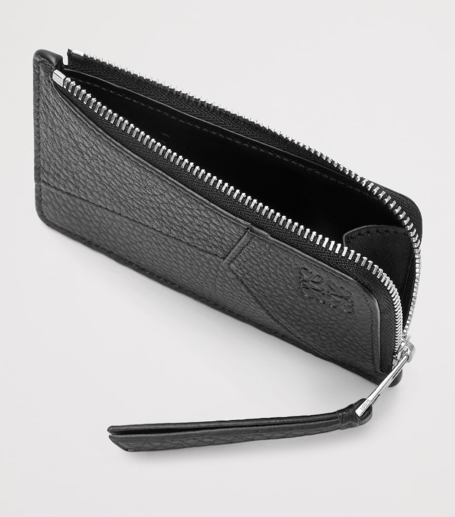 Grained Leather Puzzle Edge Card Holder BLACK Image 2