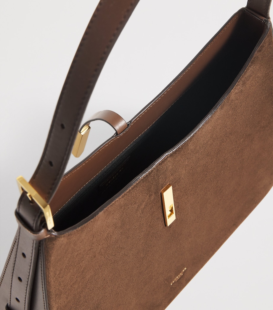 Large Suede Tokyo Shoulder Bag MOCHA Image 4