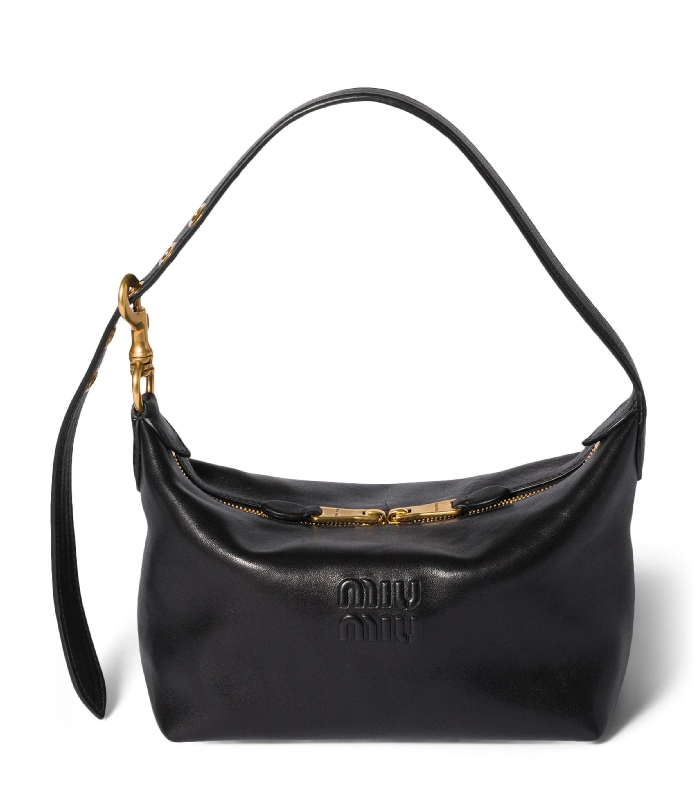 Miu Miu Small Nappa Leather Spirit Shoulder Bag Black Image 1