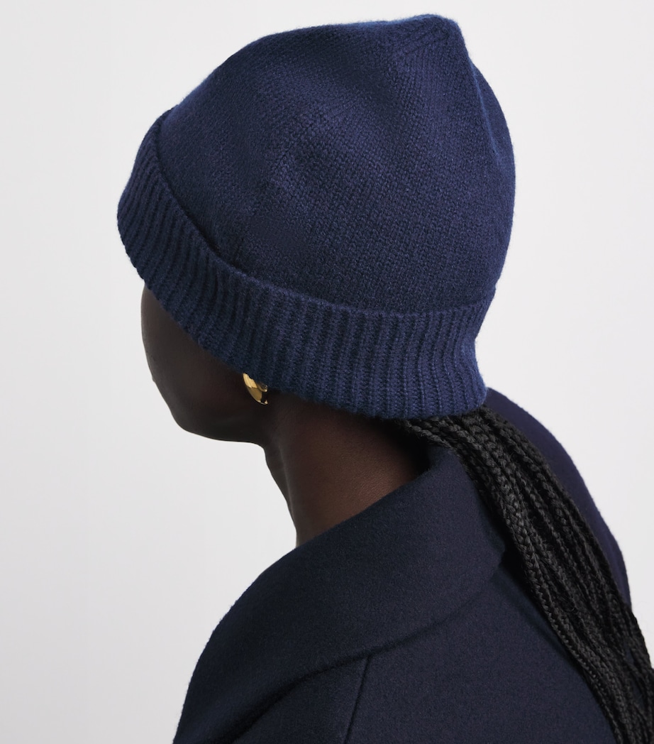 Joseph Cashmere Beanie Indigo Image 4