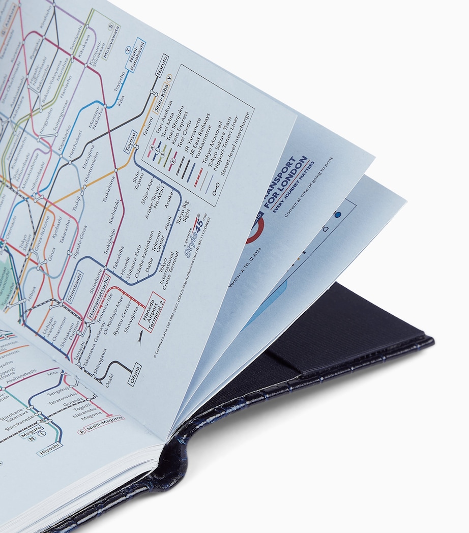 Mara Leather Croc-Embossed Panama 2026 Pocket Diary NAVY Image 7