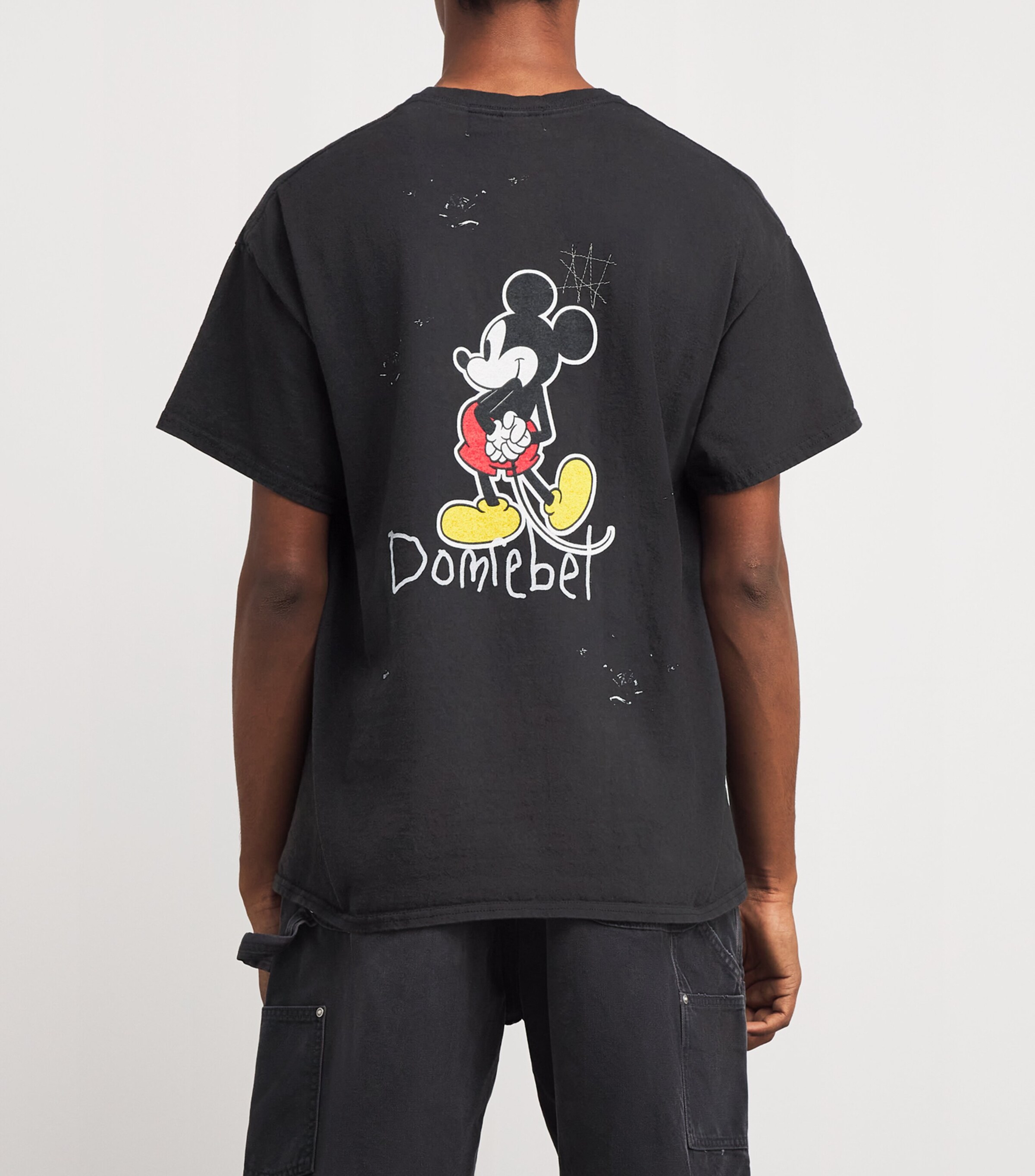 DOMREBEL Mens Cotton Mickey Mouse T-Shirt Black Image 4