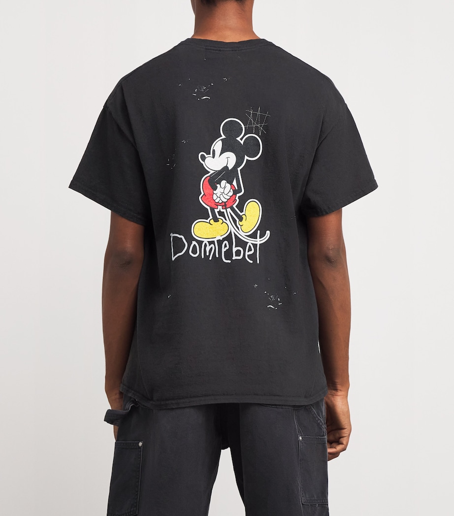 DOMREBEL Mens Cotton Mickey Mouse T-Shirt Black Image 4