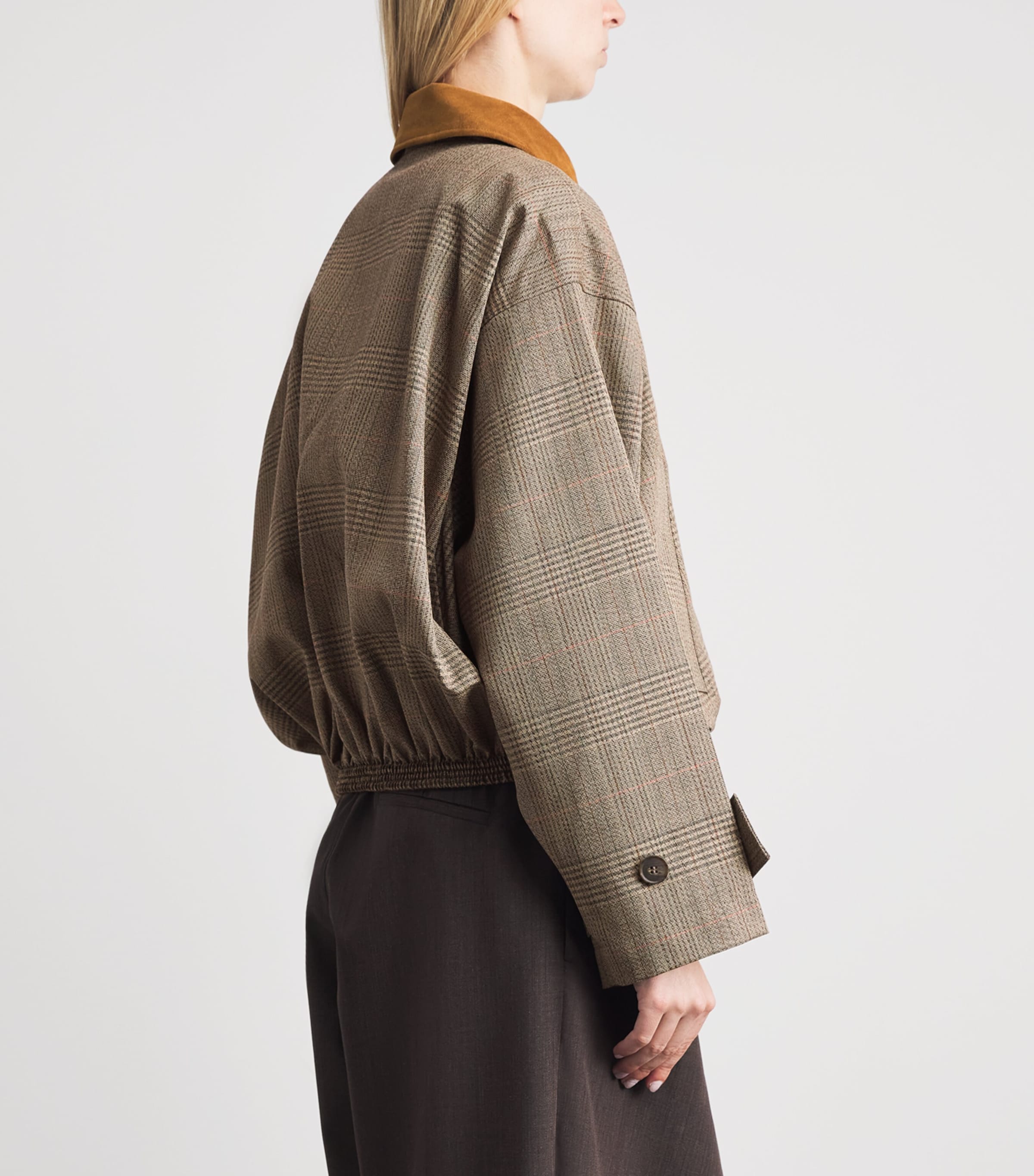 Róhe Womens Virgin Wool Suede-Collar Blouson Jacket Of Wls Image 5