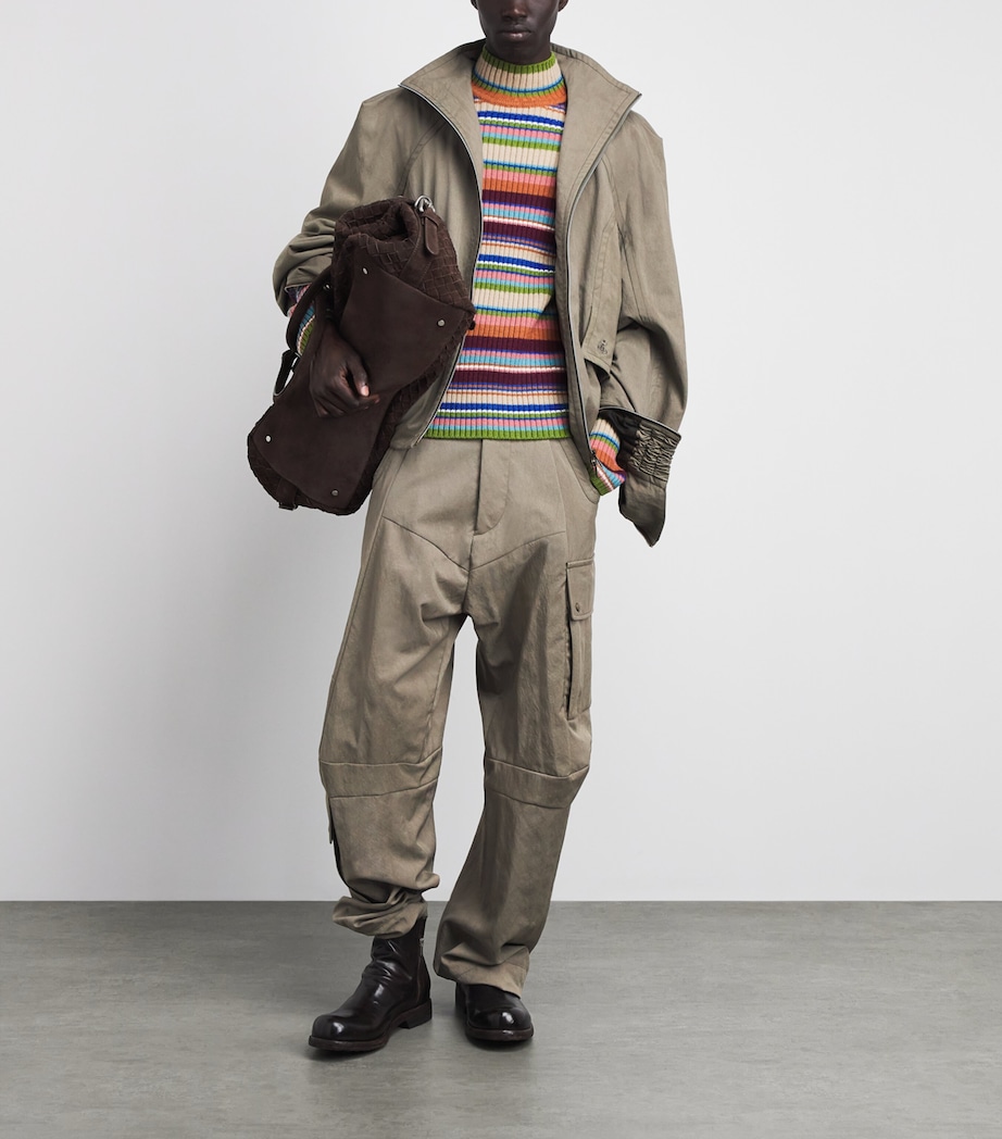 Vivienne Westwood Mens High-Neck Harrington Jacket Taupe Image 2