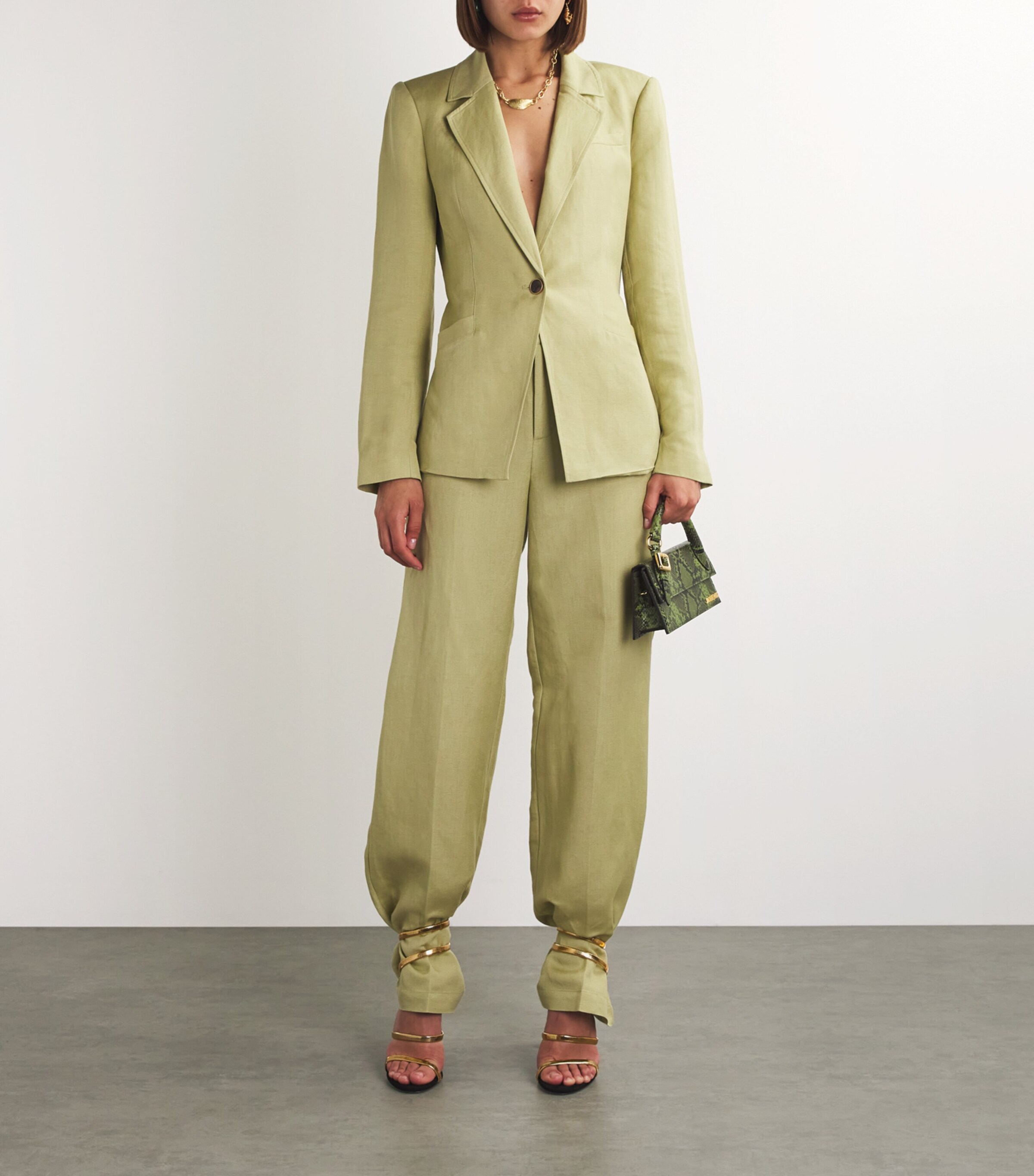 René Caovilla Suede Juniper Sandals 105 Gold Comb Image 5