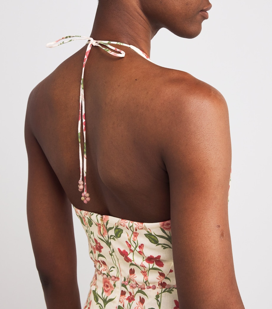 Cotton Floral Halterneck Midi Dress CANNA Image 6