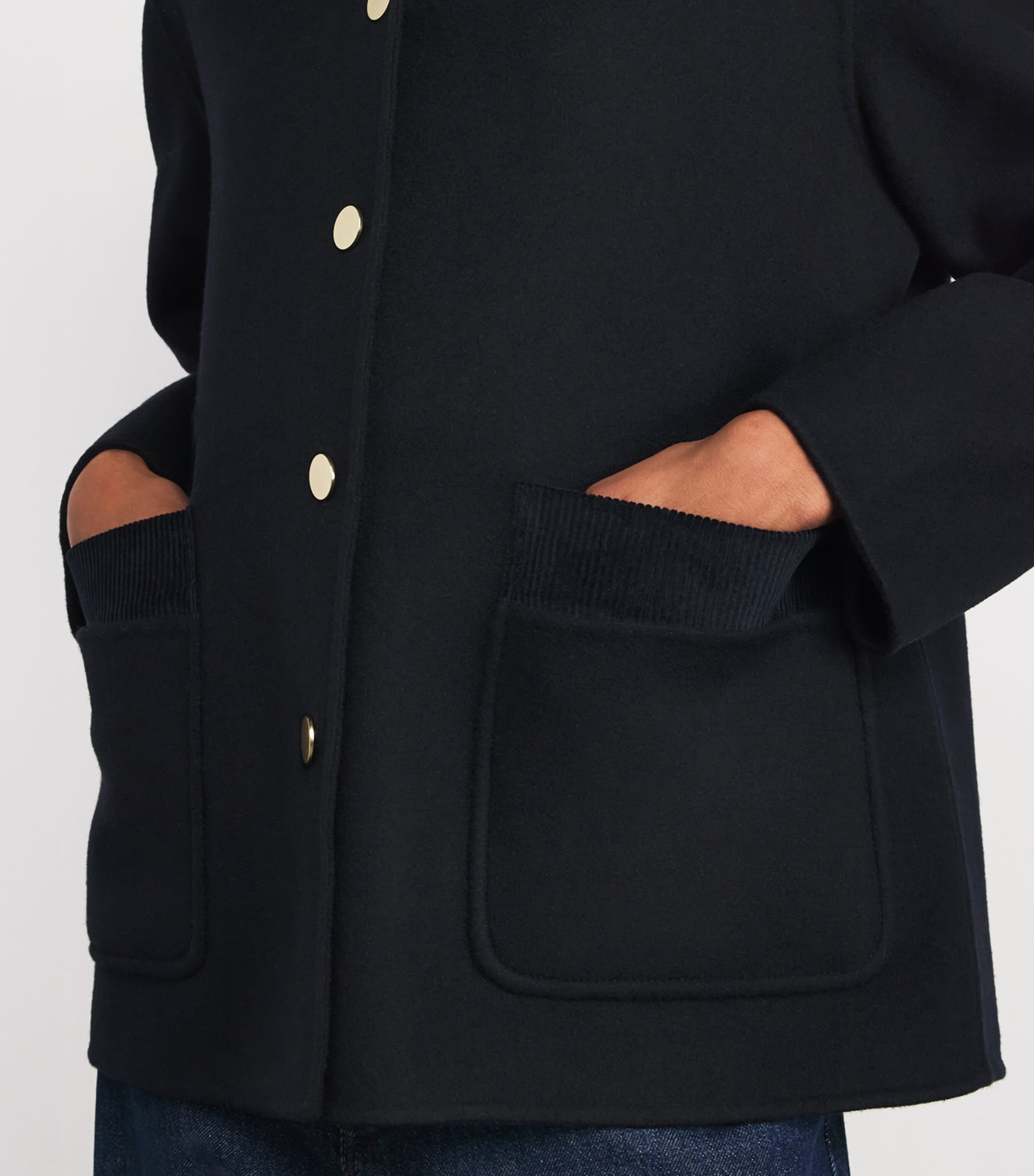 Wool Tailored Coat NAVY Image 6